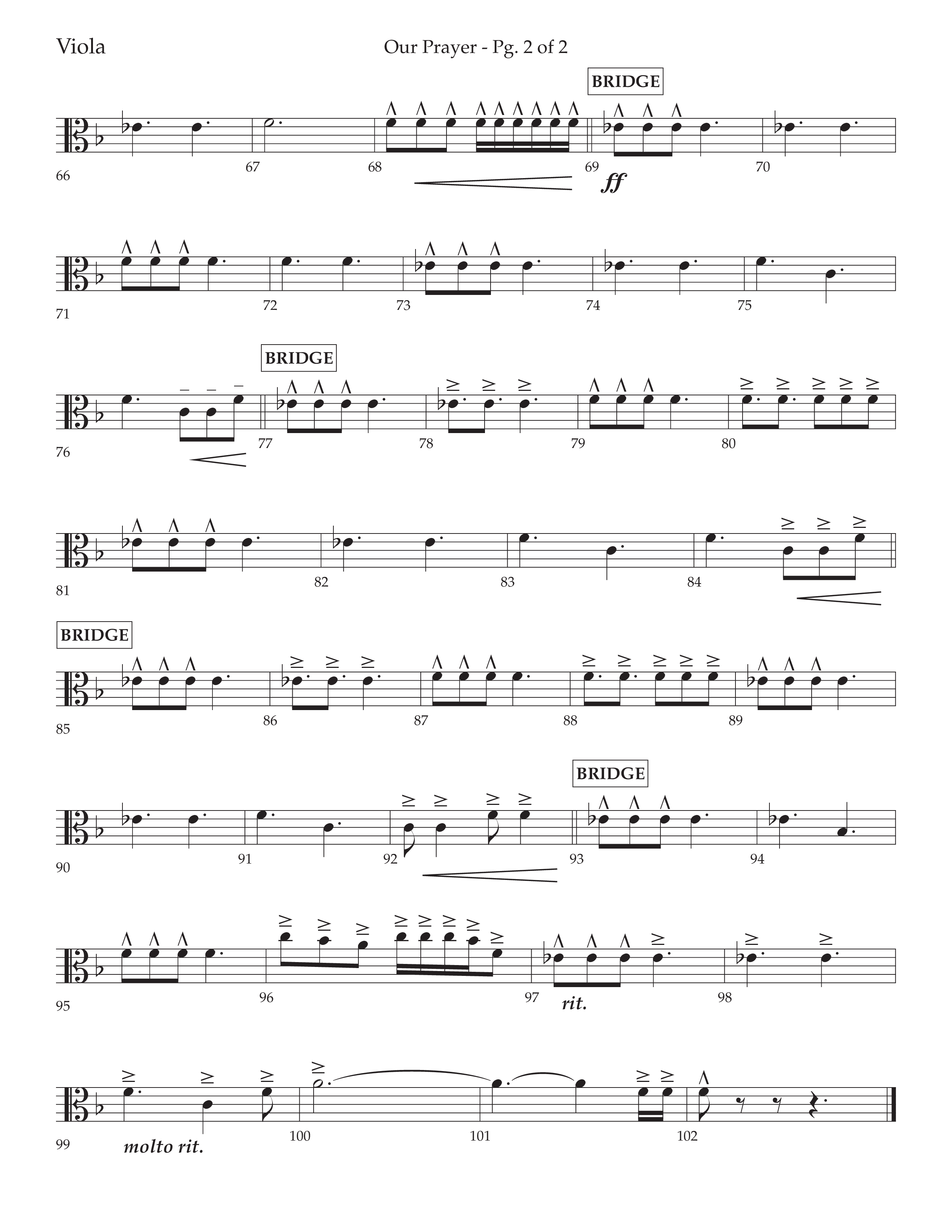 Our Prayer (Choral Anthem SATB) Viola (Lifeway Choral / Arr. Cliff Duren)