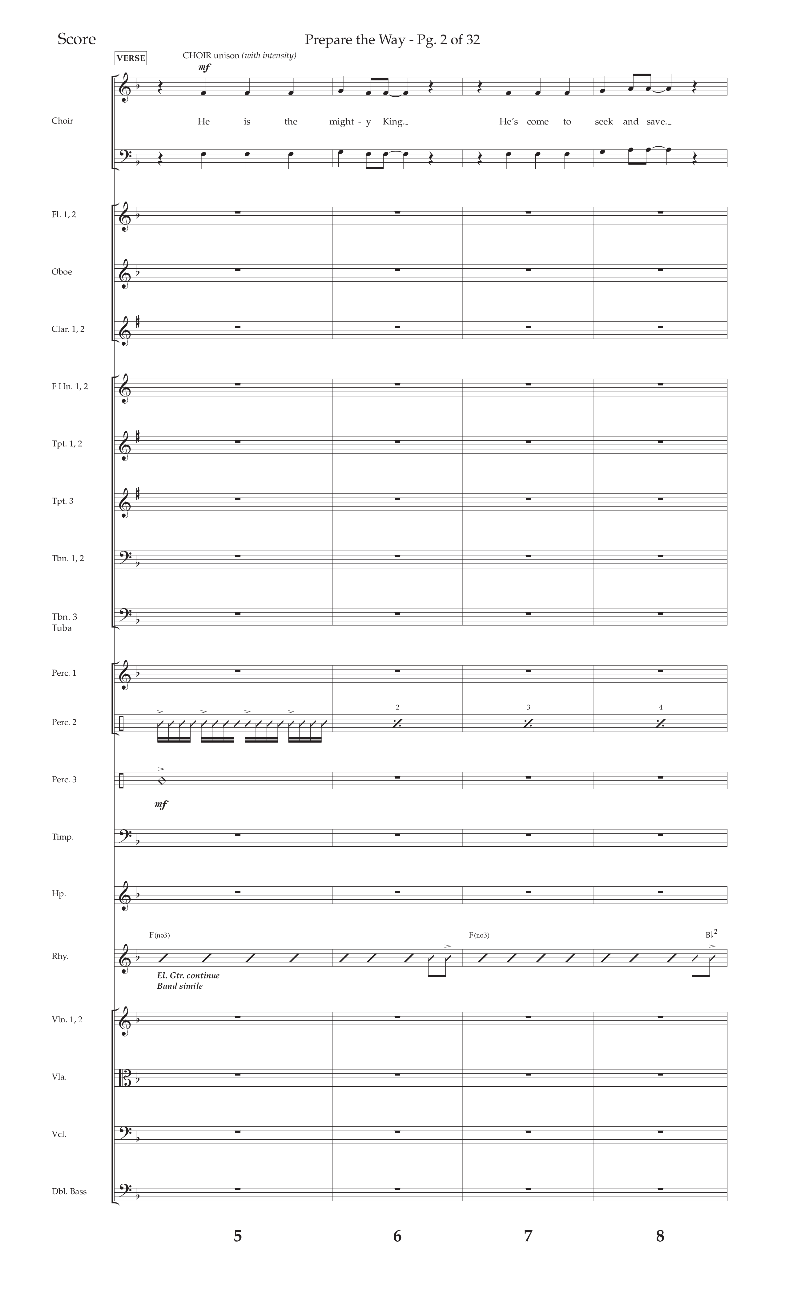 Prepare The Way (Choral Anthem SATB) Conductor's Score (Lifeway Choral / Arr. Cliff Duren)