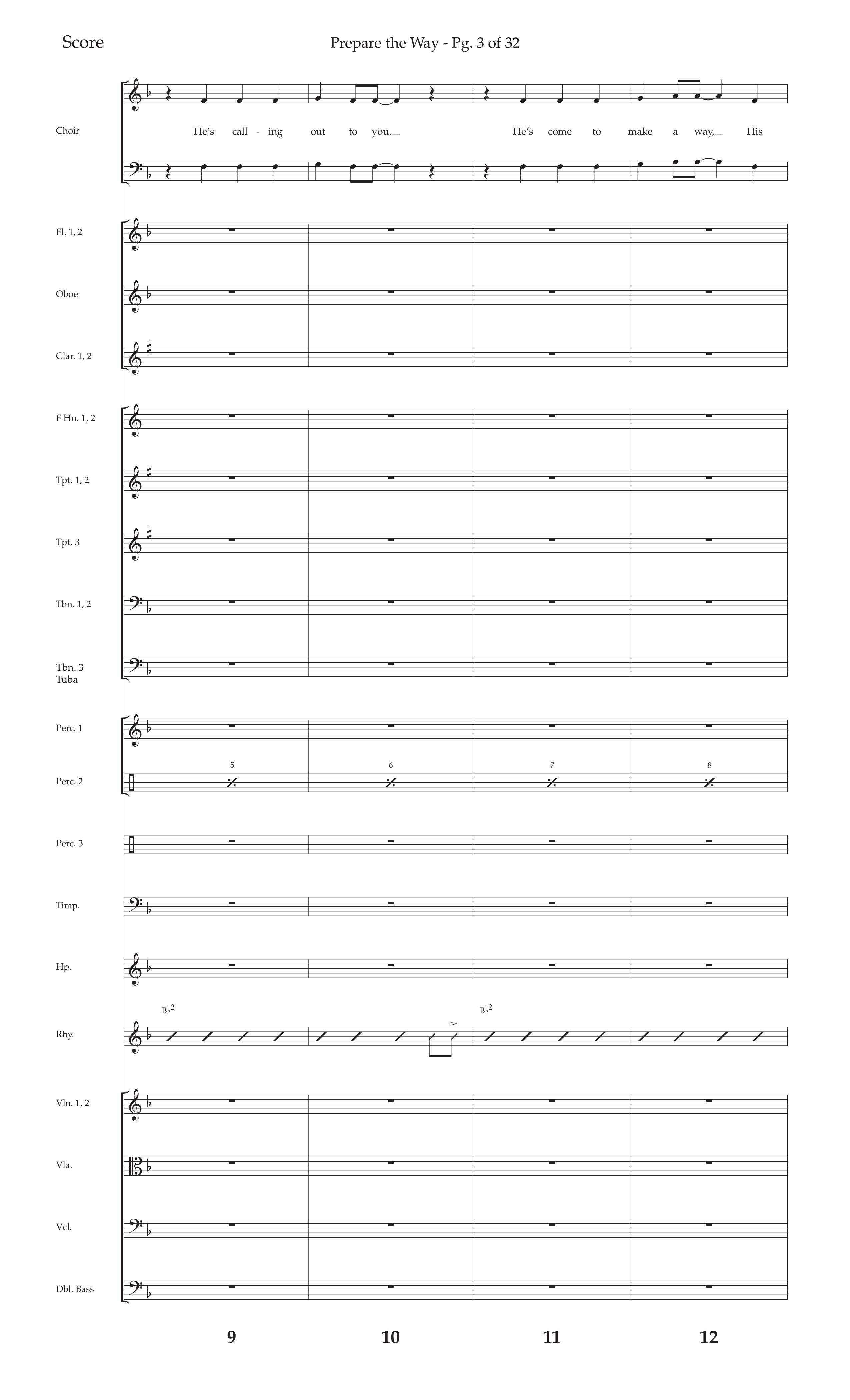 Prepare The Way (Choral Anthem SATB) Conductor's Score (Lifeway Choral / Arr. Cliff Duren)