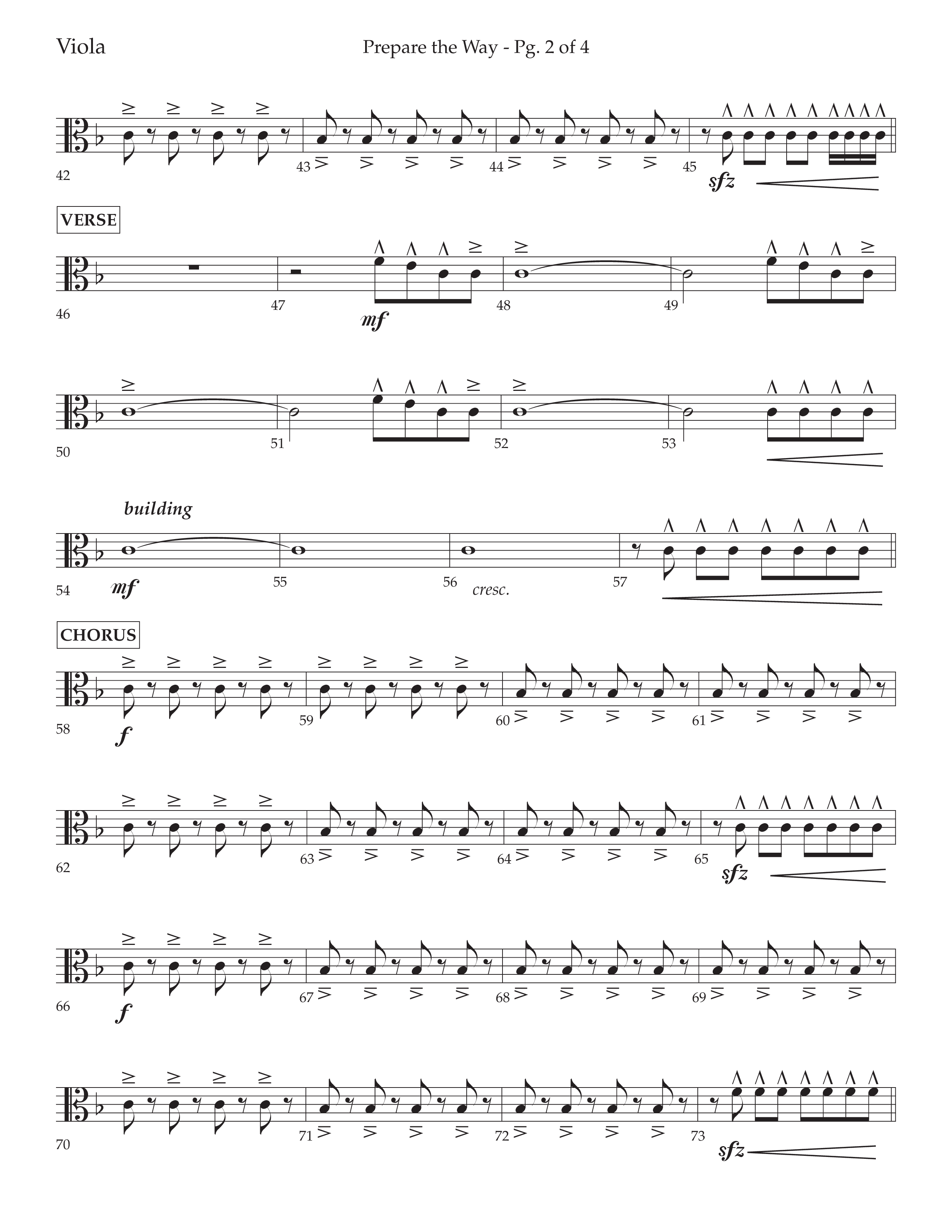 Prepare The Way (Choral Anthem SATB) Viola (Lifeway Choral / Arr. Cliff Duren)