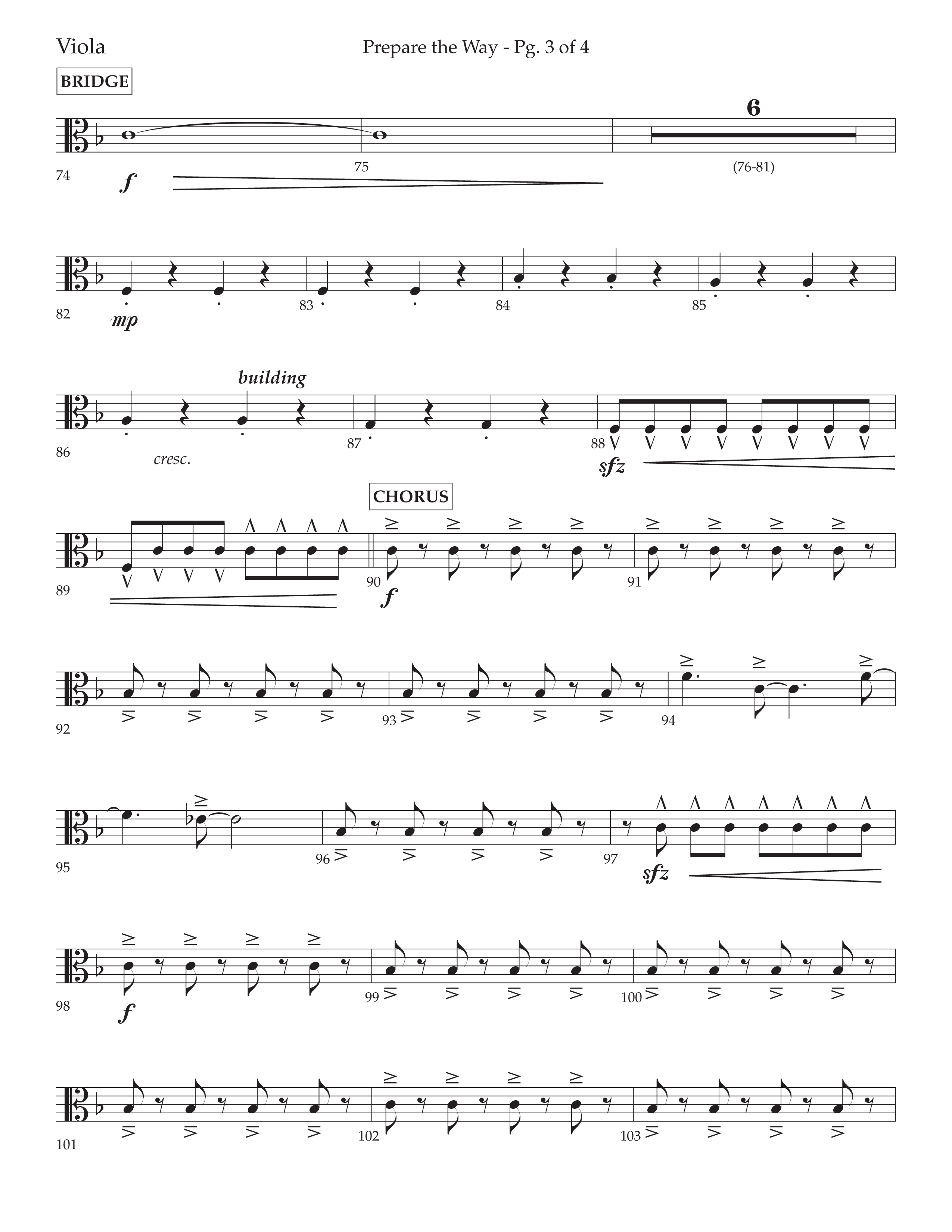 Prepare The Way (Choral Anthem SATB) Viola (Lifeway Choral / Arr. Cliff Duren)