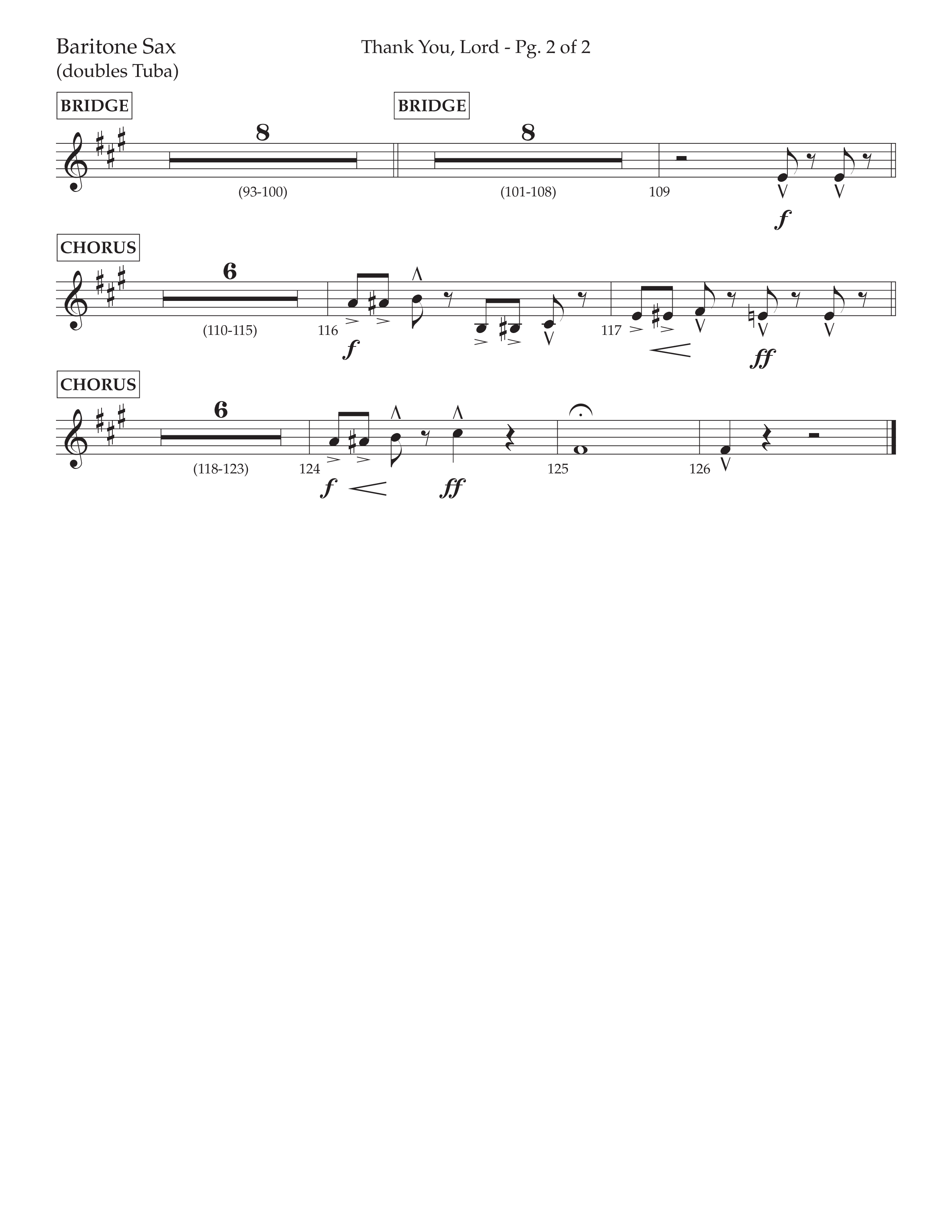 Thank You Lord (Choral Anthem SATB) Bari Sax (Lifeway Choral / Arr. Cliff Duren)