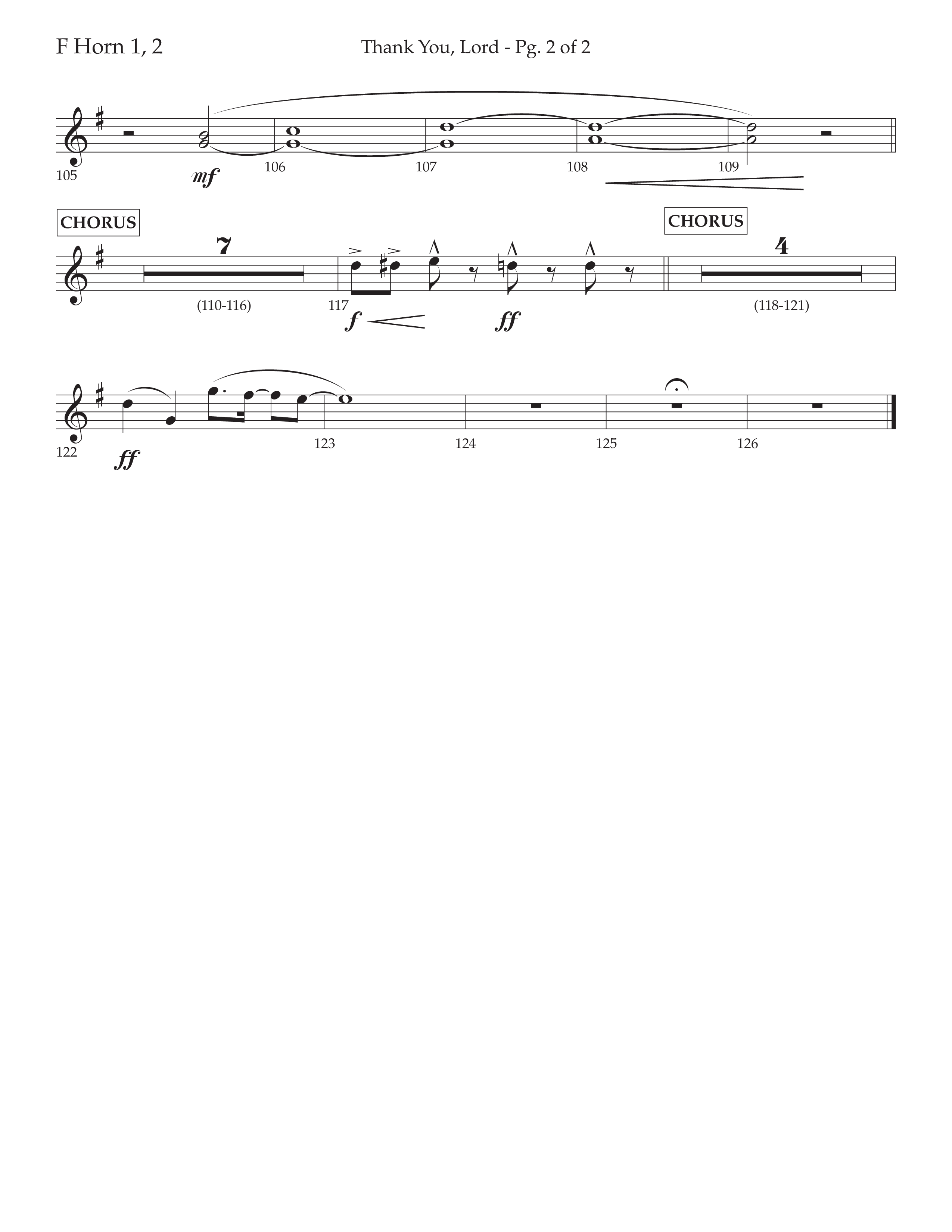 Thank You Lord (Choral Anthem SATB) French Horn 1/2 (Lifeway Choral / Arr. Cliff Duren)