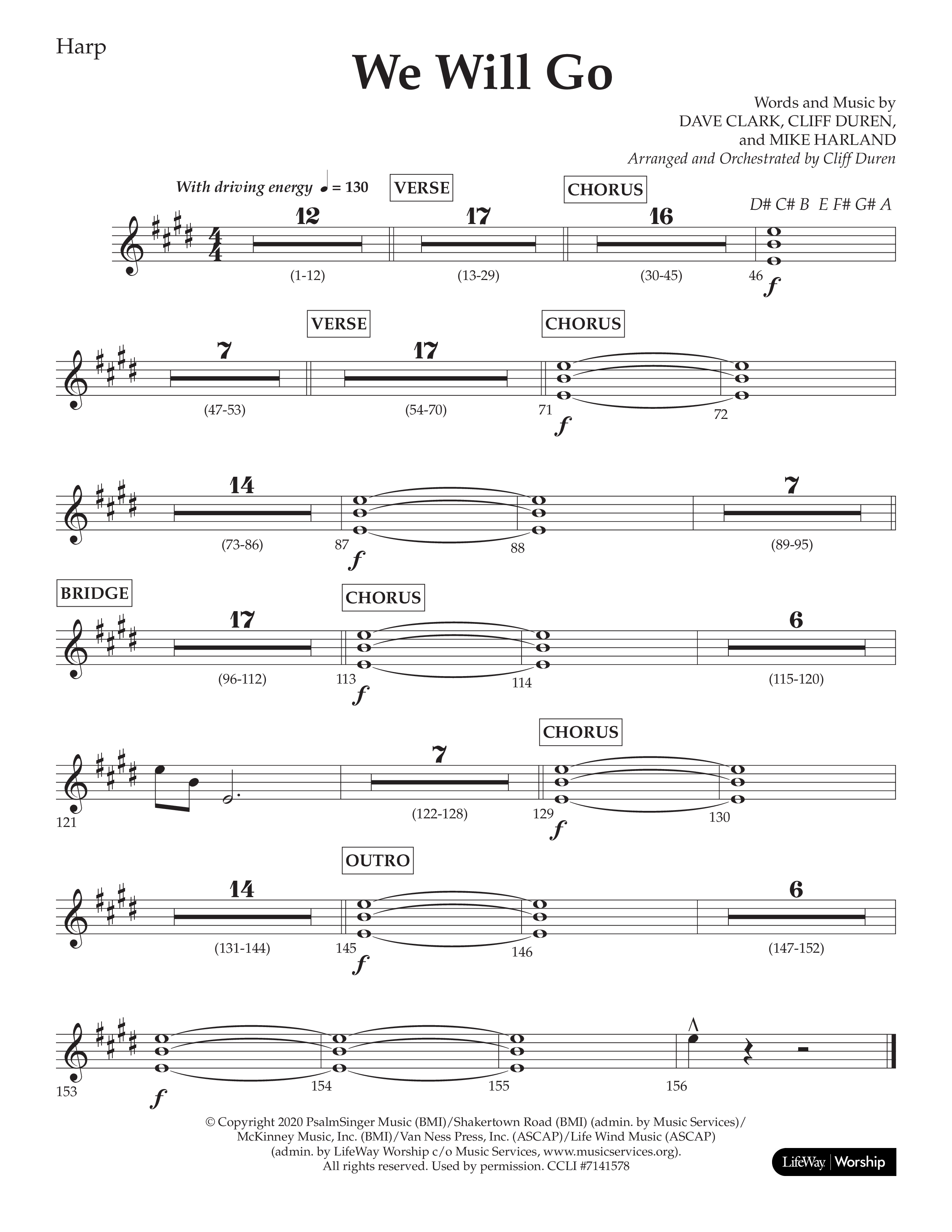 We Will Go (Choral Anthem SATB) Harp (Lifeway Choral / Arr. Cliff Duren)