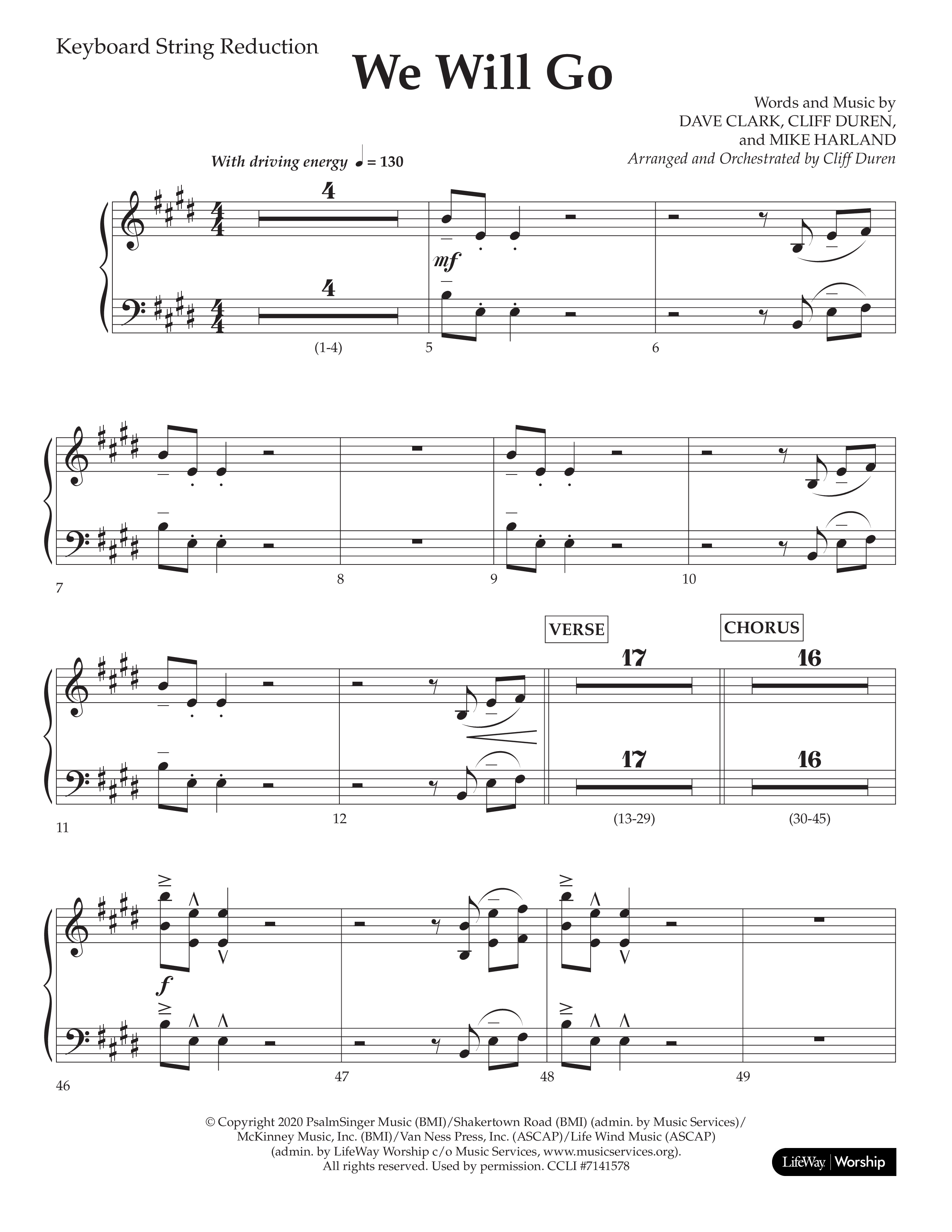 We Will Go (Choral Anthem SATB) String Reduction (Lifeway Choral / Arr. Cliff Duren)