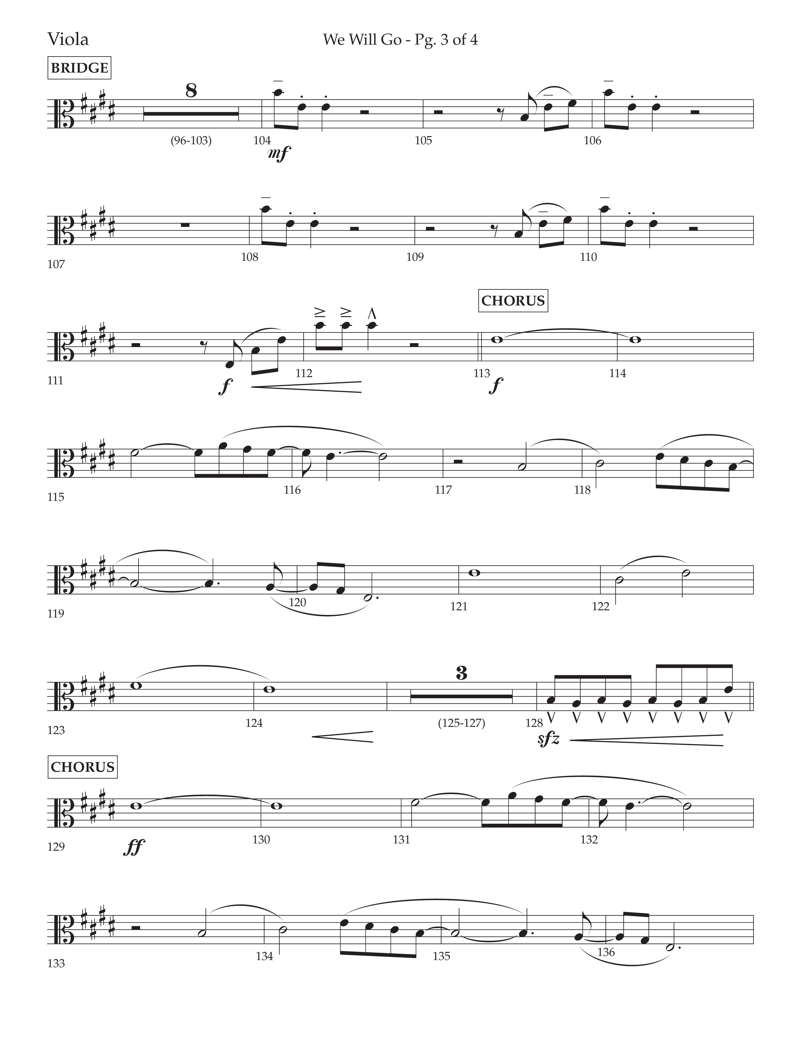 We Will Go (Choral Anthem SATB) Viola (Lifeway Choral / Arr. Cliff Duren)