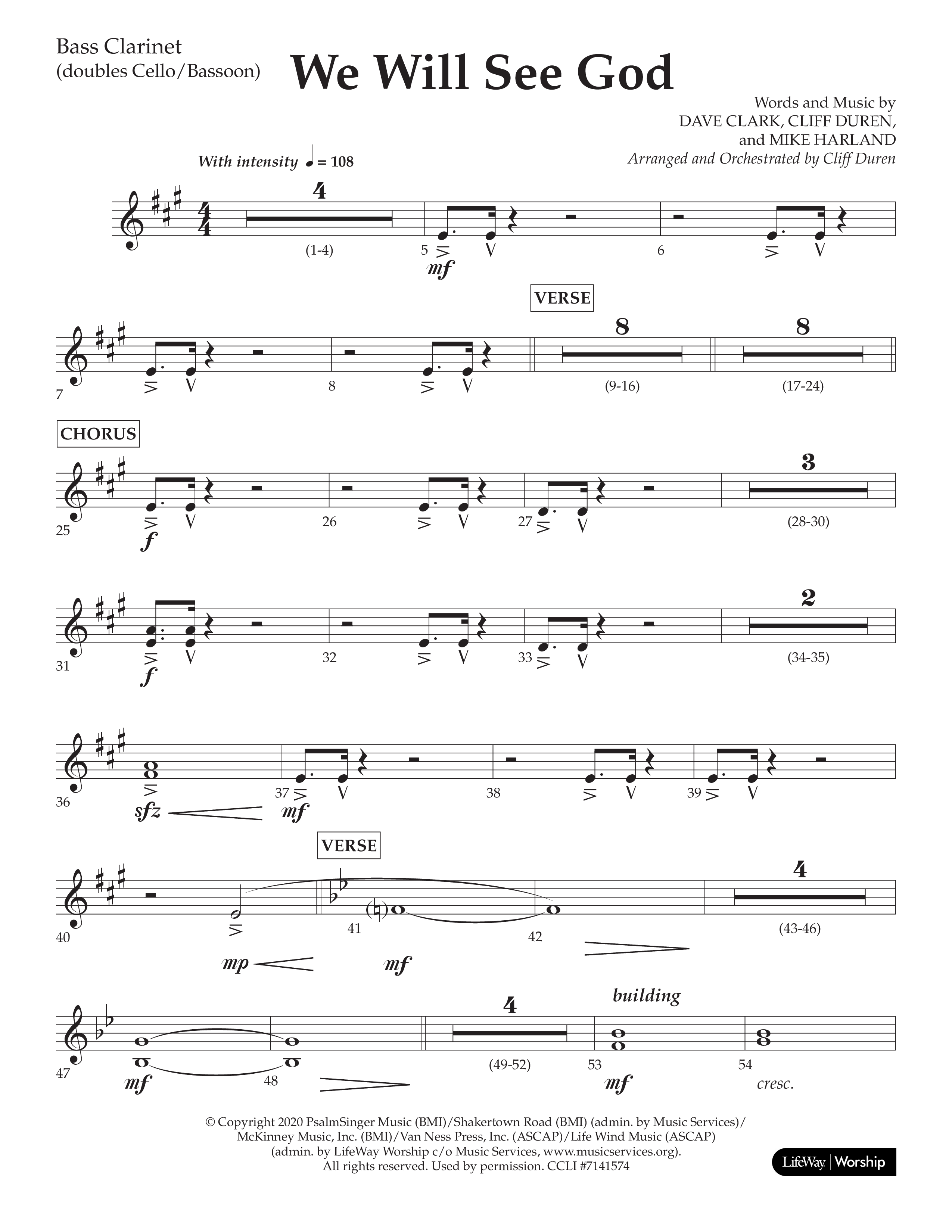 We Will See God (Choral Anthem SATB) Bass Clarinet (Lifeway Choral / Arr. Cliff Duren)