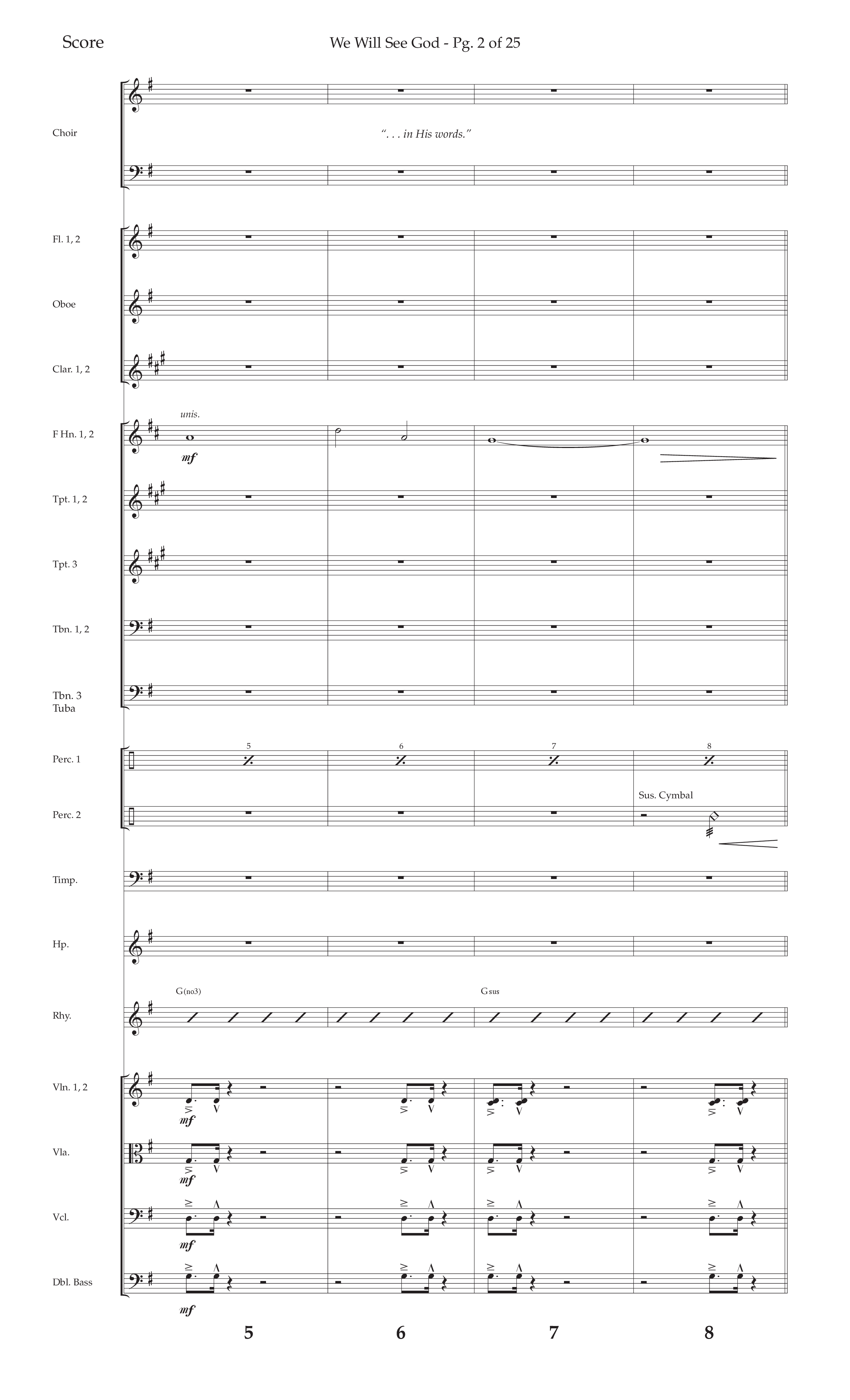 We Will See God (Choral Anthem SATB) Orchestration (Lifeway Choral / Arr. Cliff Duren)