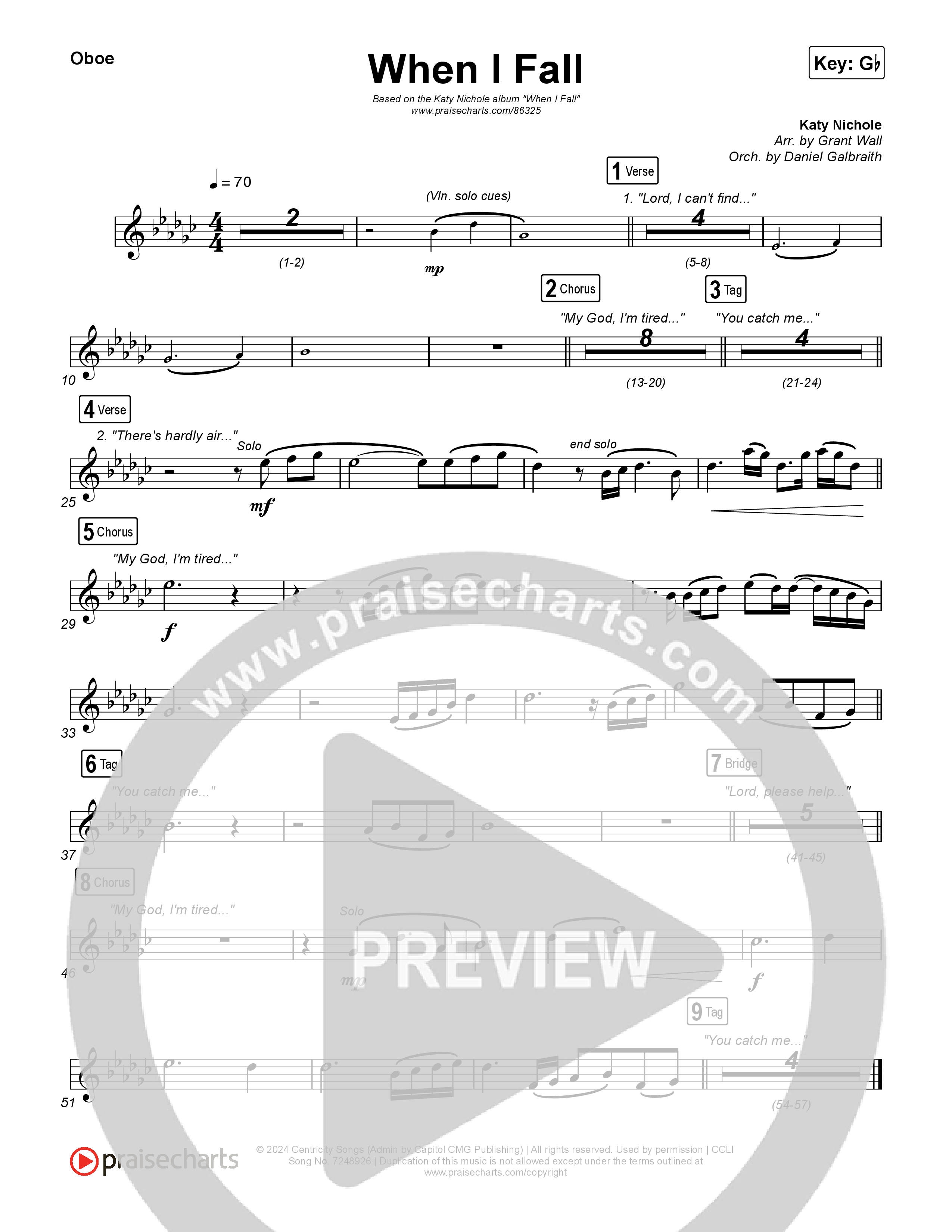 When I Fall Oboe (Katy Nichole)