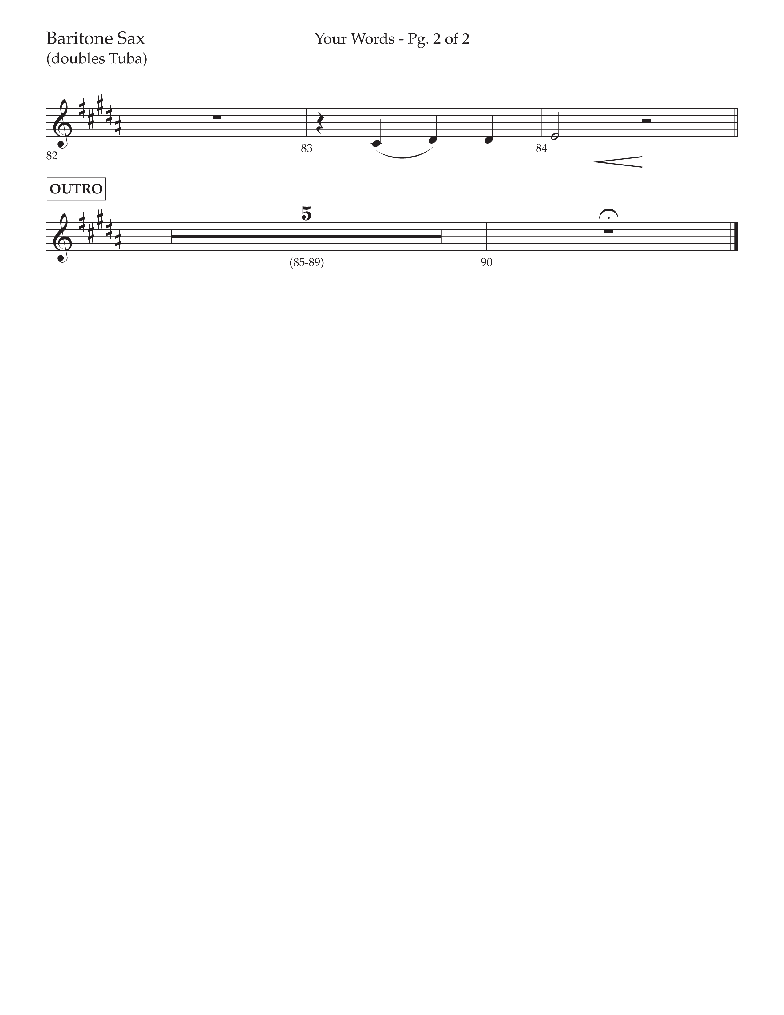 Your Words (Choral Anthem SATB) Bari Sax (Lifeway Choral / Arr. Cliff Duren)