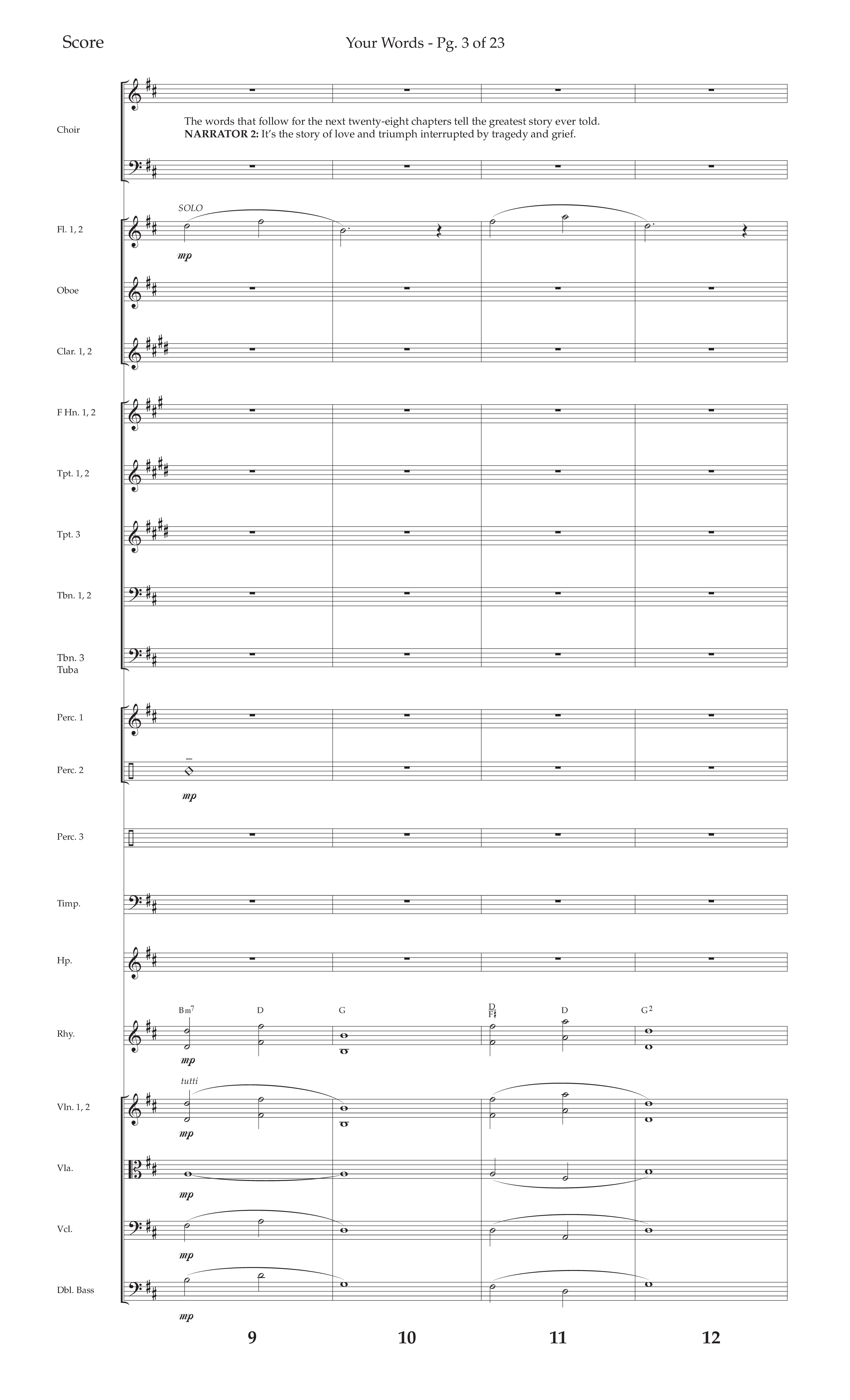 Your Words (Choral Anthem SATB) Conductor's Score (Lifeway Choral / Arr. Cliff Duren)