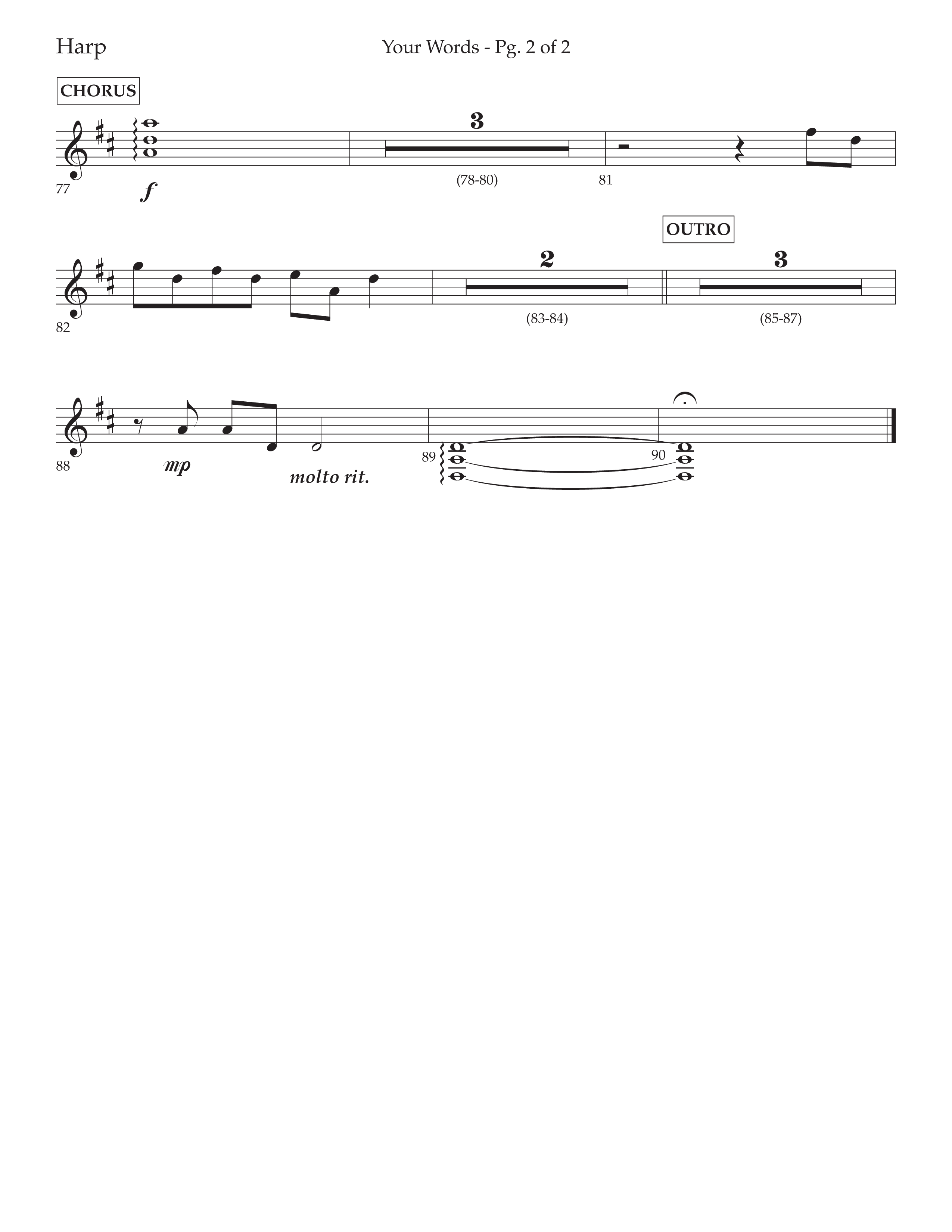 Your Words (Choral Anthem SATB) Harp (Lifeway Choral / Arr. Cliff Duren)