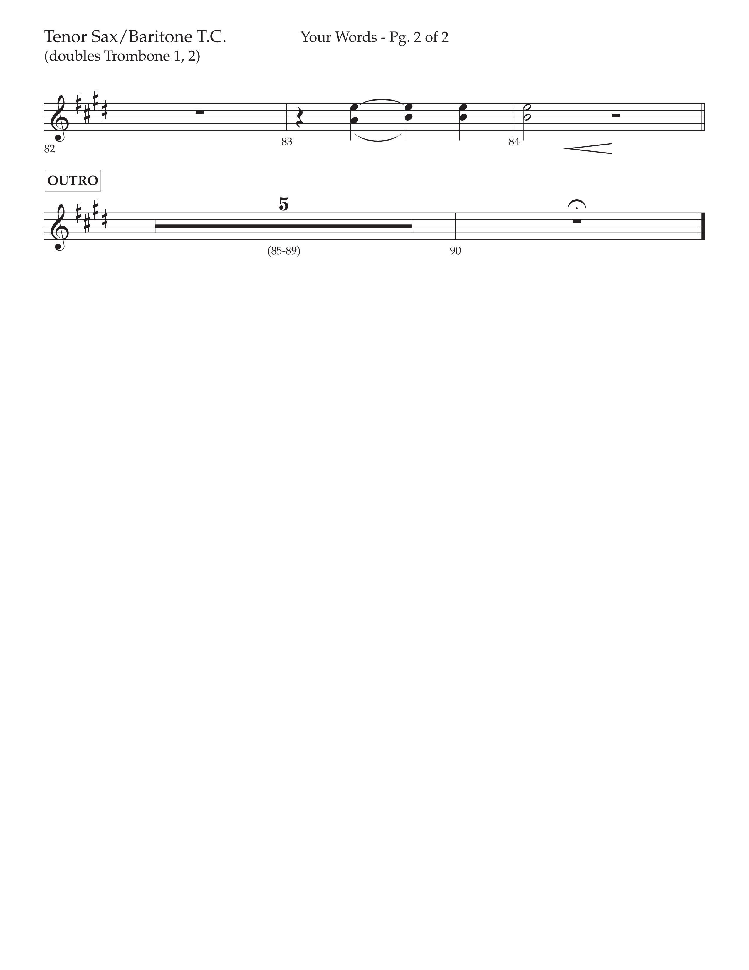 Your Words (Choral Anthem SATB) Tenor Sax/Baritone T.C. (Lifeway Choral / Arr. Cliff Duren)