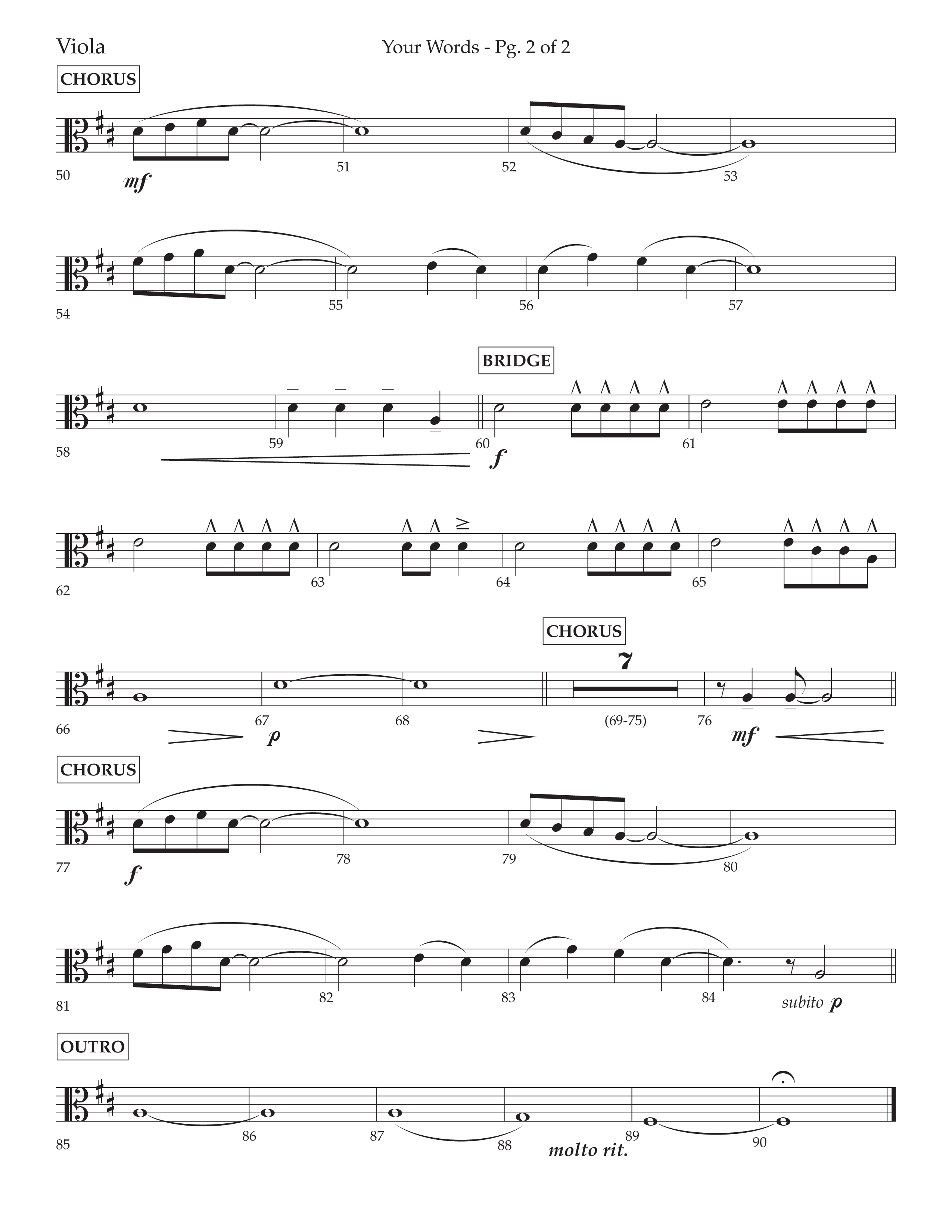 Your Words (Choral Anthem SATB) Viola (Lifeway Choral / Arr. Cliff Duren)