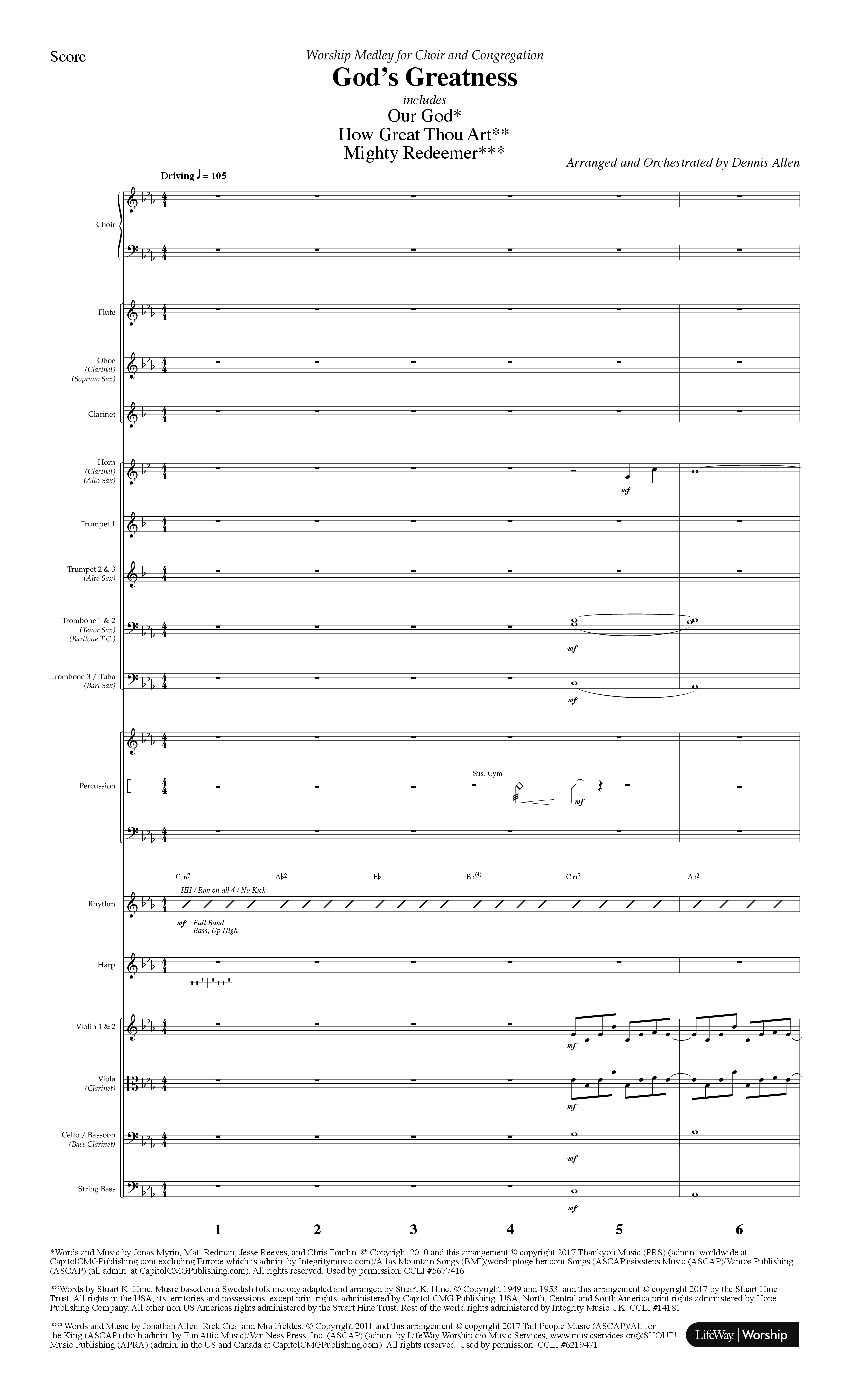 Sunday Worship Medleys (12 Song Choral Collection) (Choral Anthem SATB) Song 3 (Orchestration) (Lifeway Choral / Arr. Dennis Allen)