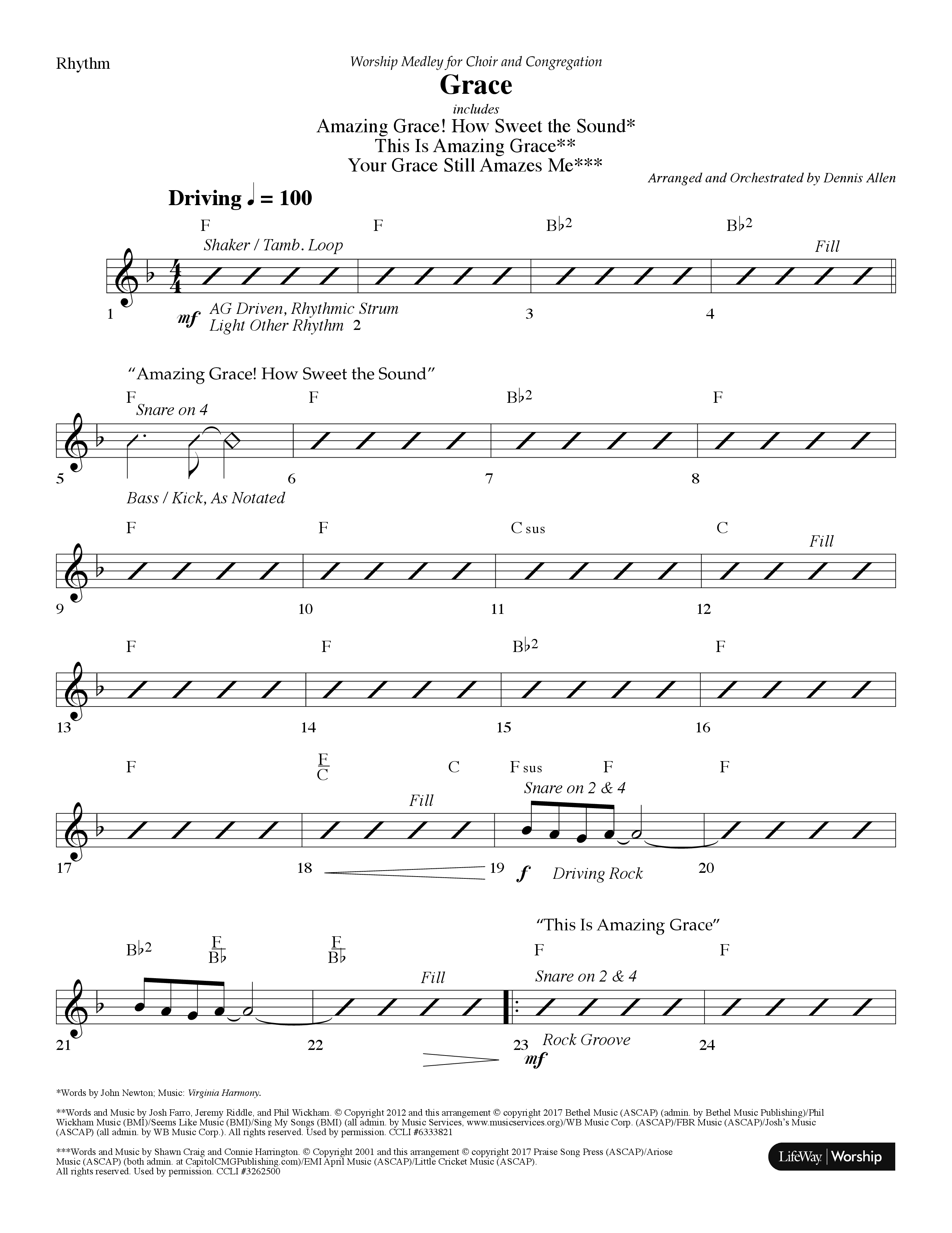 Sunday Worship Medleys (12 Song Choral Collection) (Choral Anthem SATB) Song 5 (Lead & Chords) (Lifeway Choral / Arr. Dennis Allen)