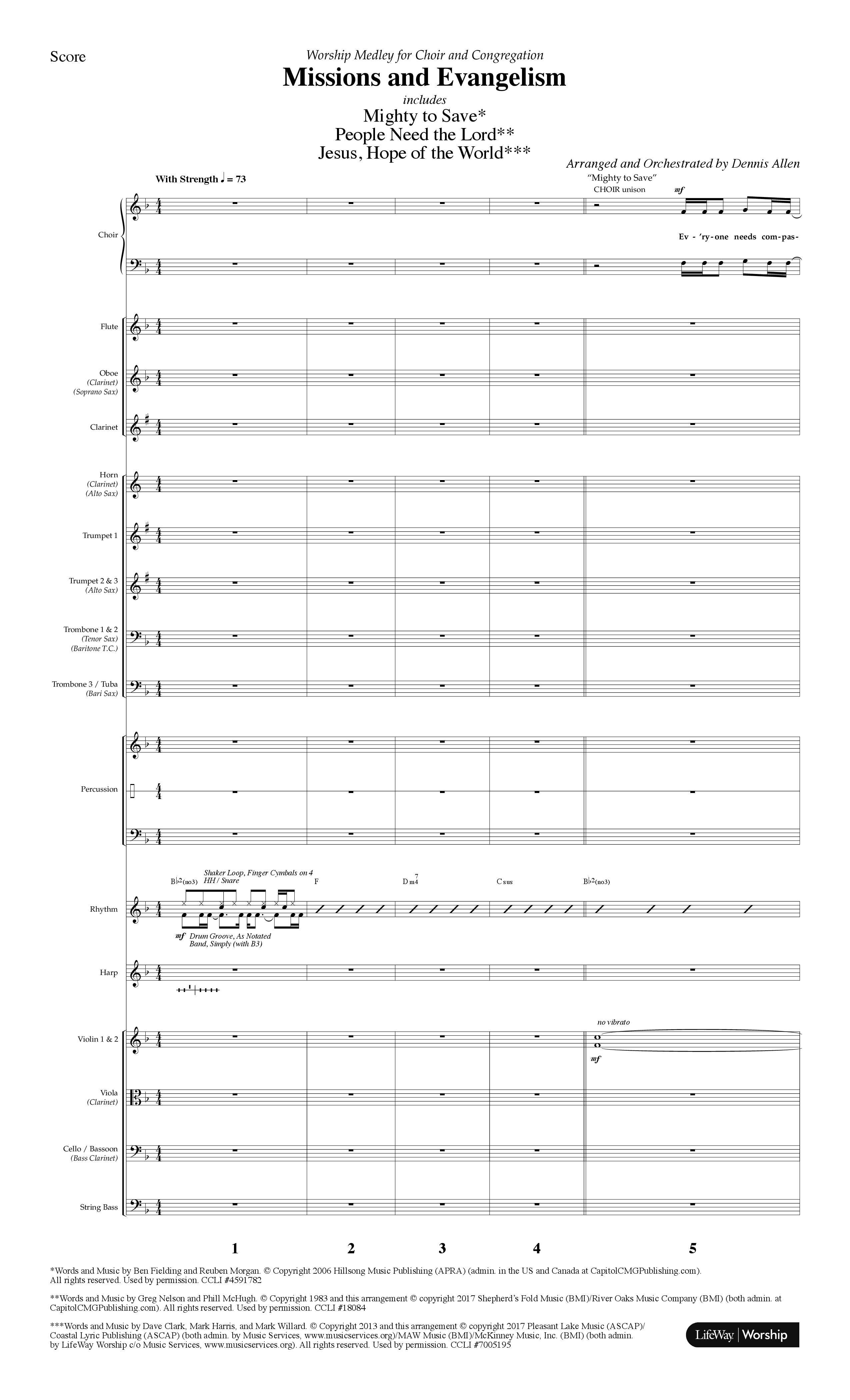Sunday Worship Medleys (12 Song Choral Collection) (Choral Anthem SATB) Song 8 (Orchestration) (Lifeway Choral / Arr. Dennis Allen)