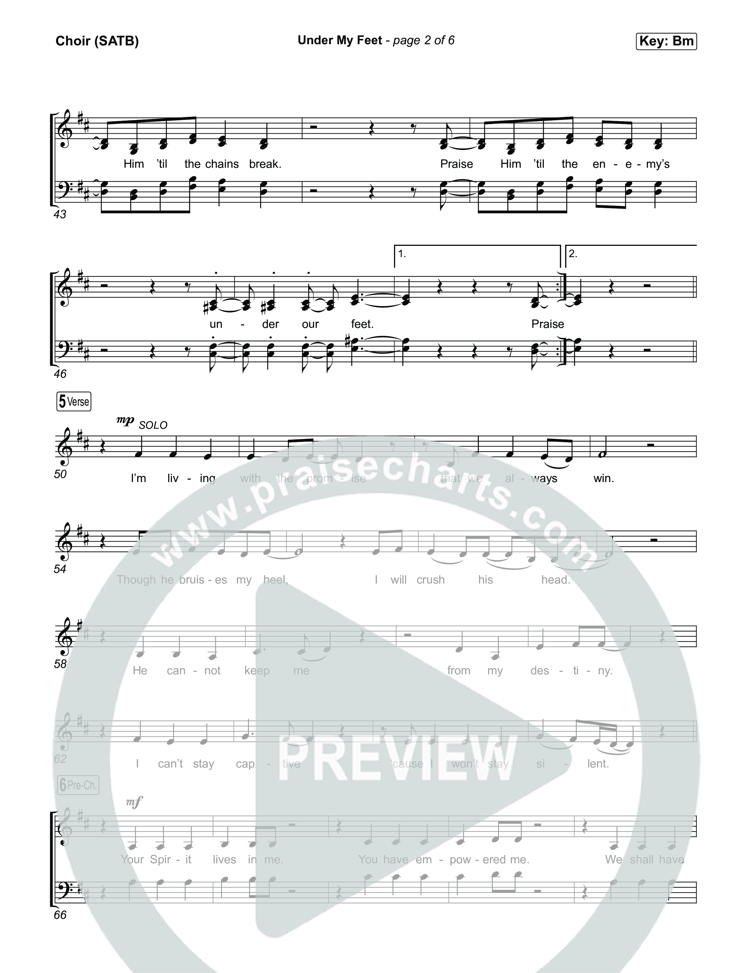 Under My Feet Choir Sheet (SATB) (David Jennings)