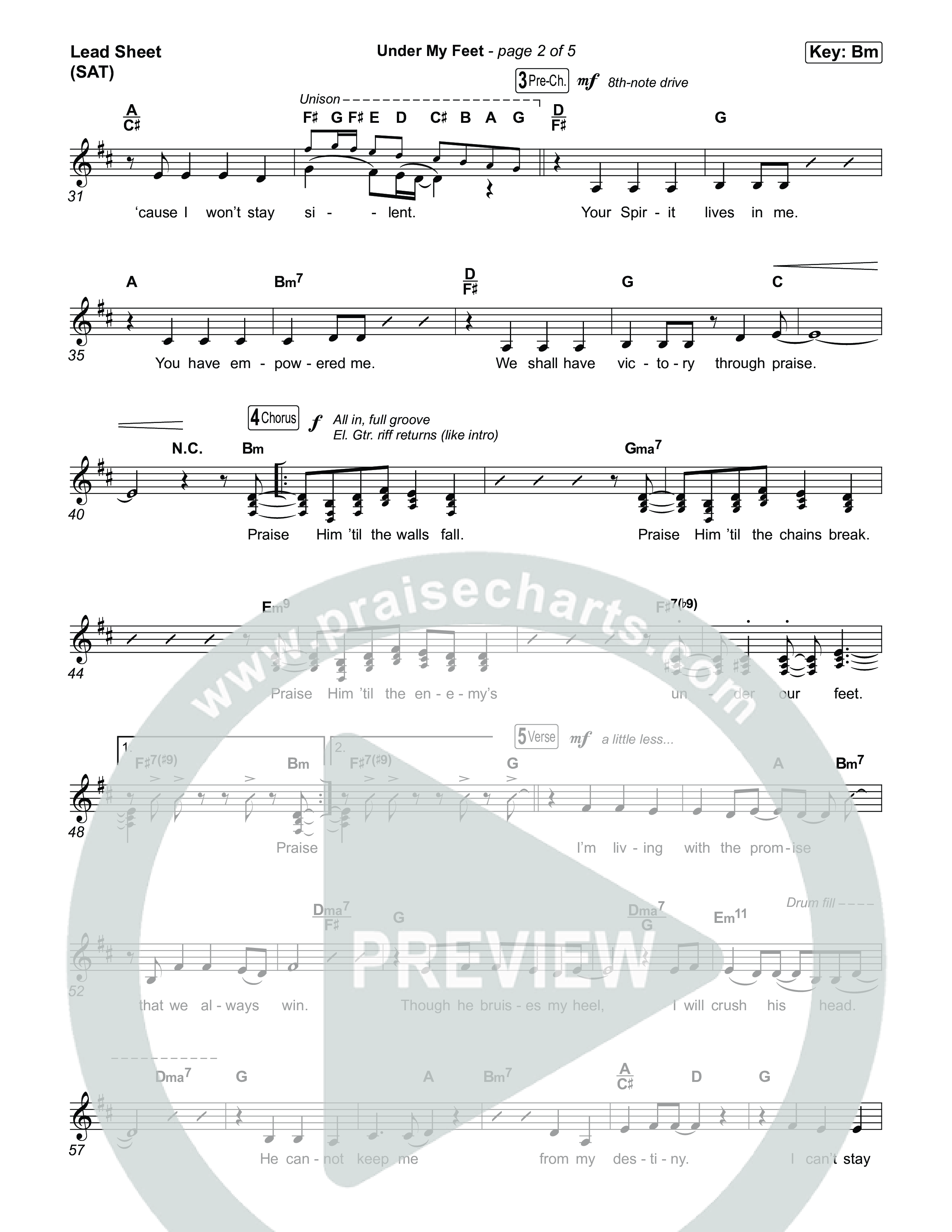 Under My Feet Lead Sheet (SAT) (David Jennings)