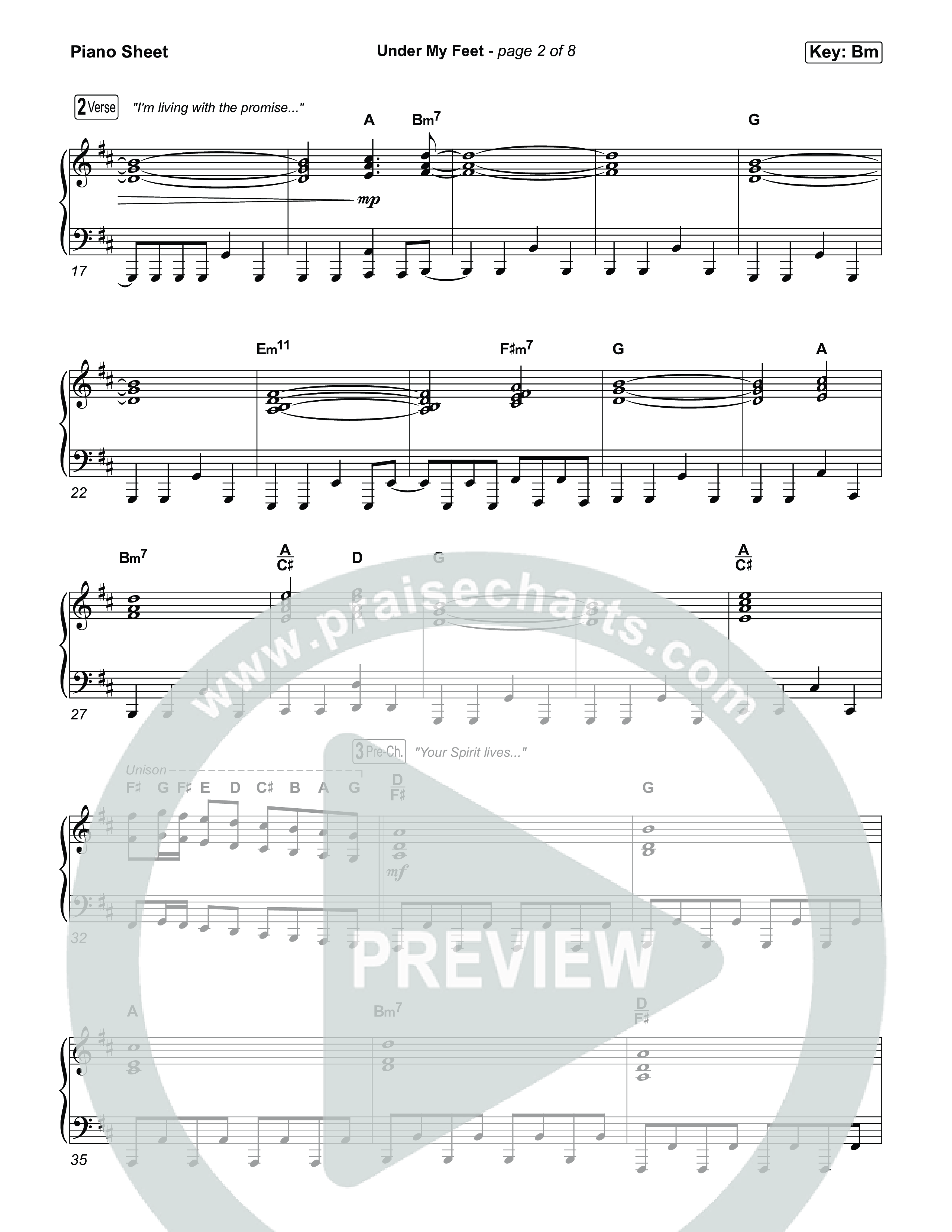 Under My Feet Piano Sheet (David Jennings)