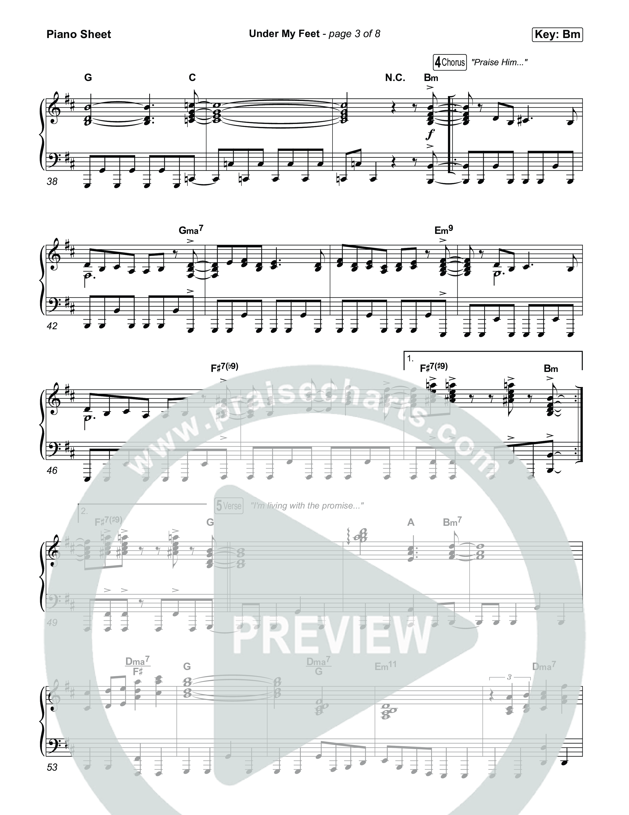 Under My Feet Piano Sheet (David Jennings)