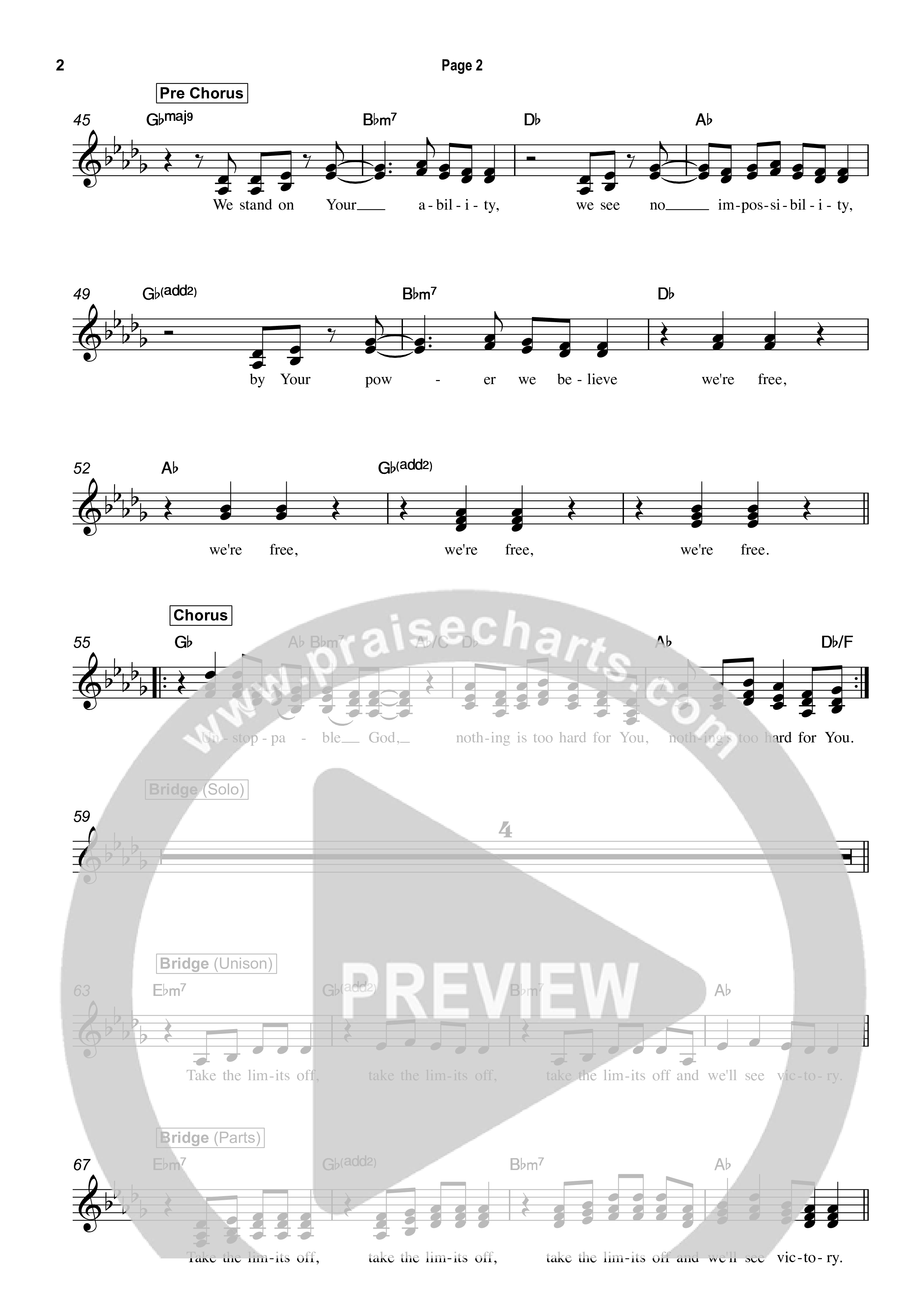 Unstoppable God Lead Sheet (SAT) (David Jennings)