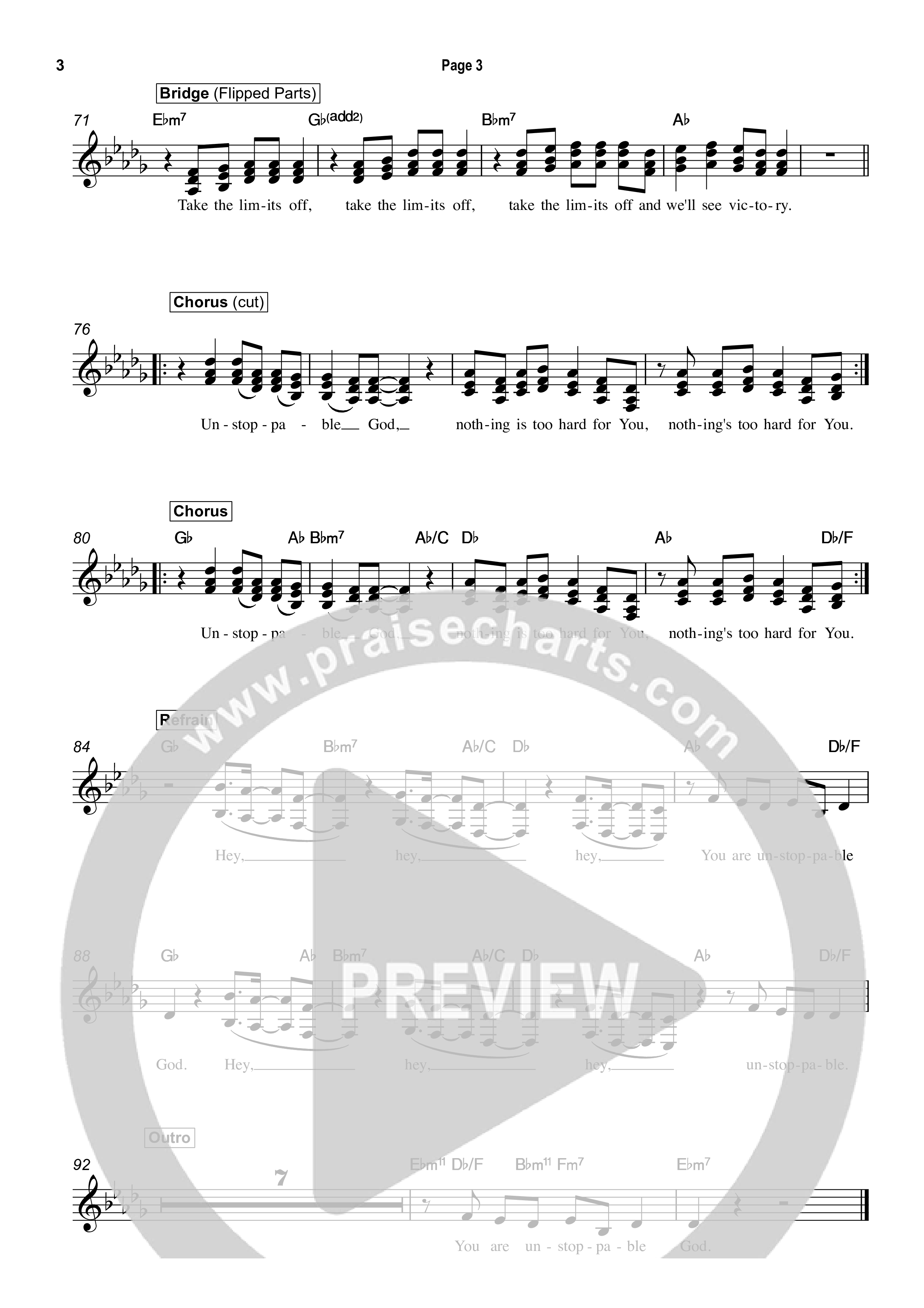 Unstoppable God Lead Sheet (SAT) (David Jennings)