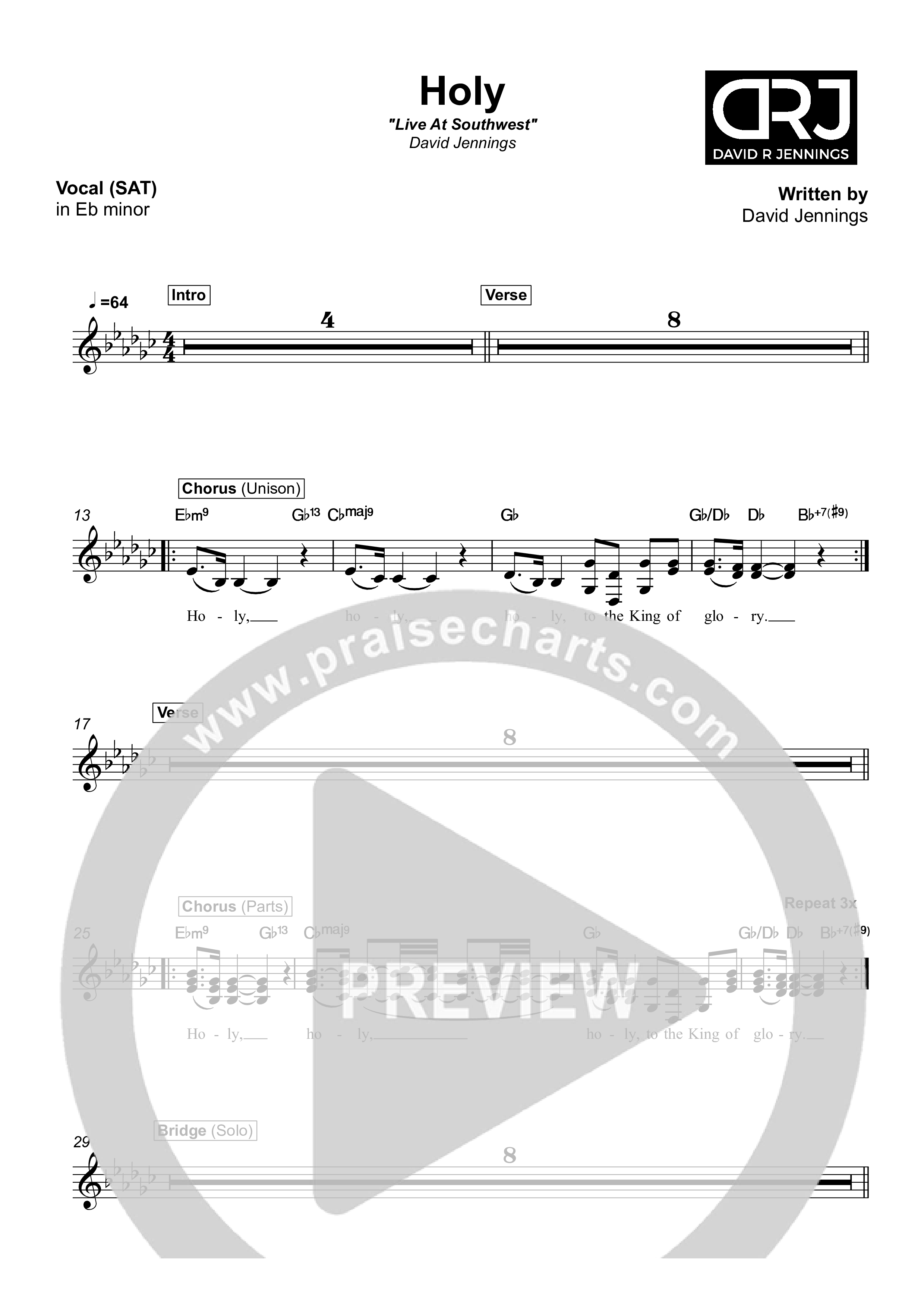 Holy Lead Sheet (SAT) (David Jennings)