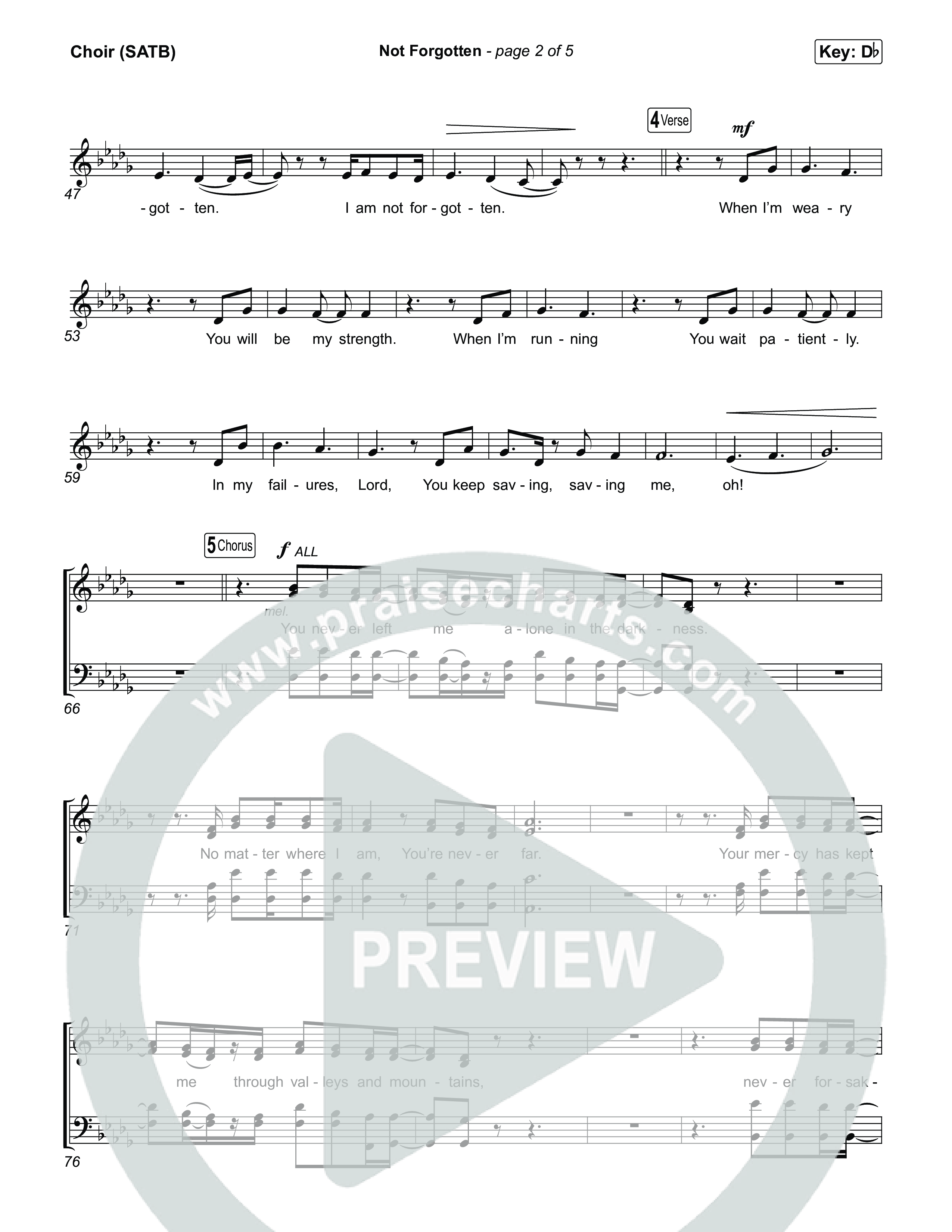 Not Forgotten Choir Sheet (SATB) (David Jennings)