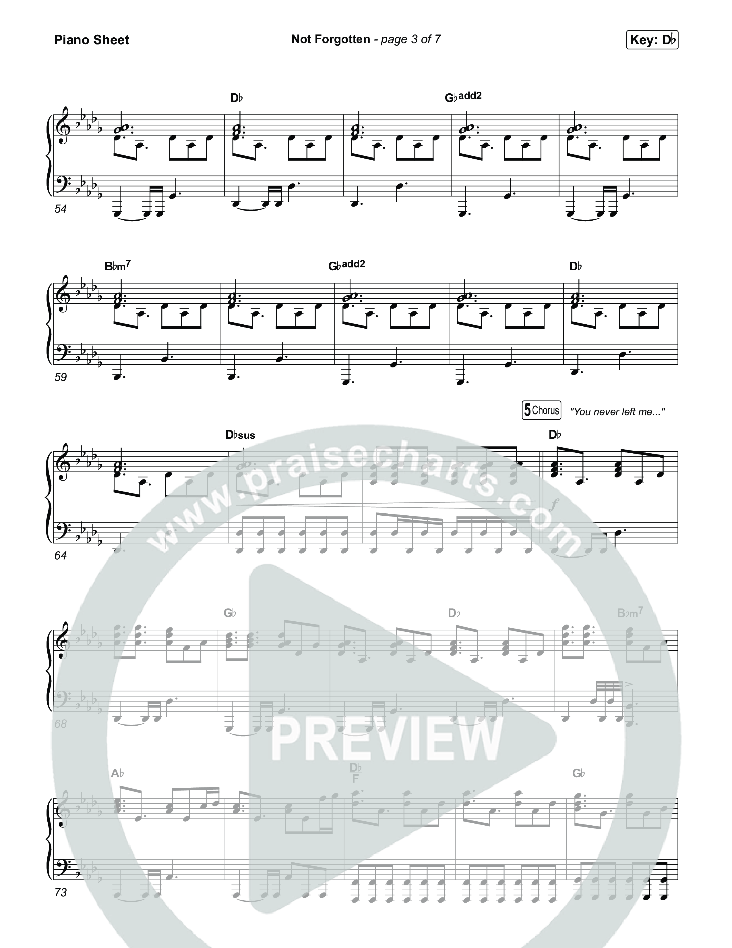 Not Forgotten Piano Sheet (David Jennings)