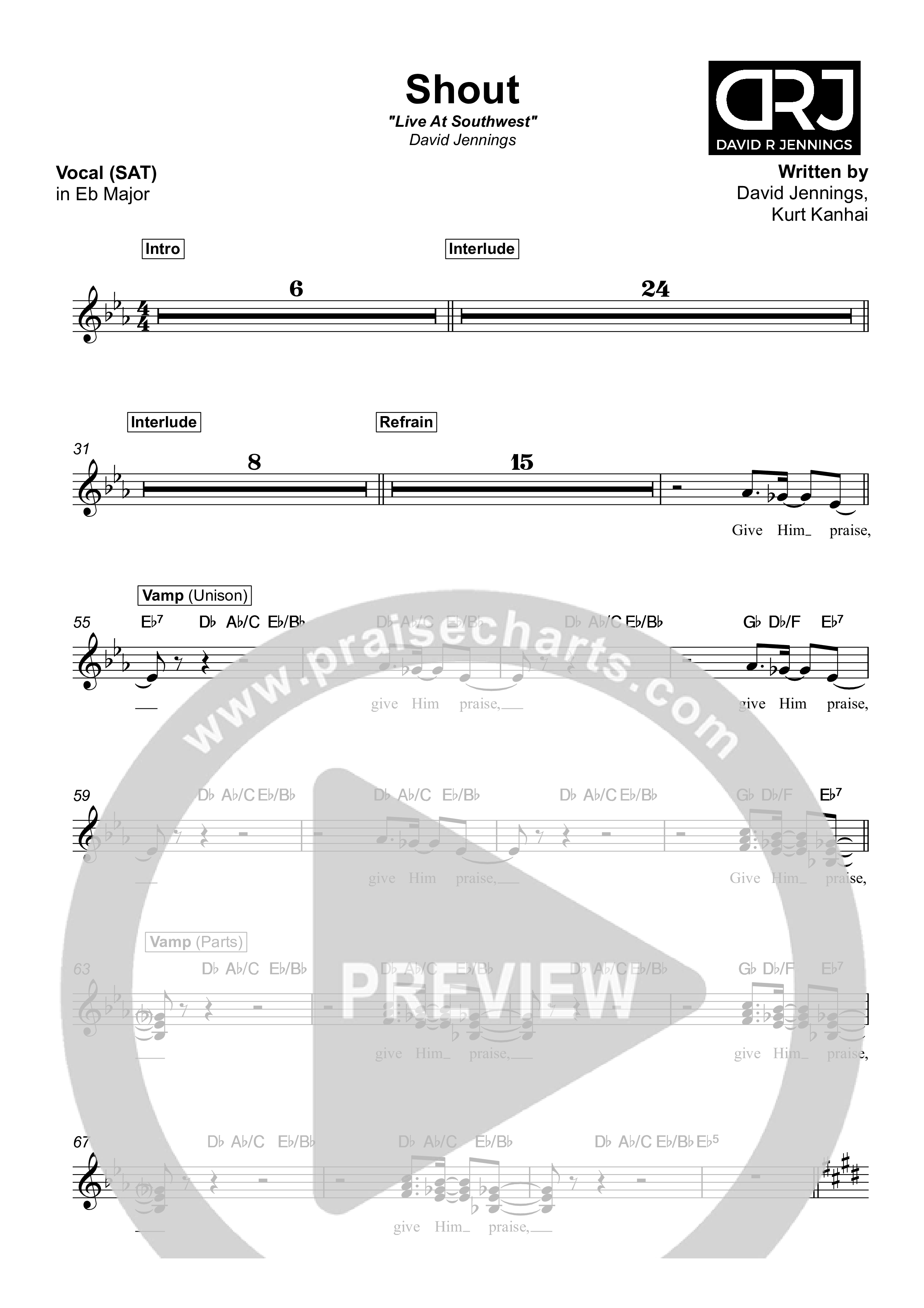 Shout Lead Sheet (SAT) (David Jennings)