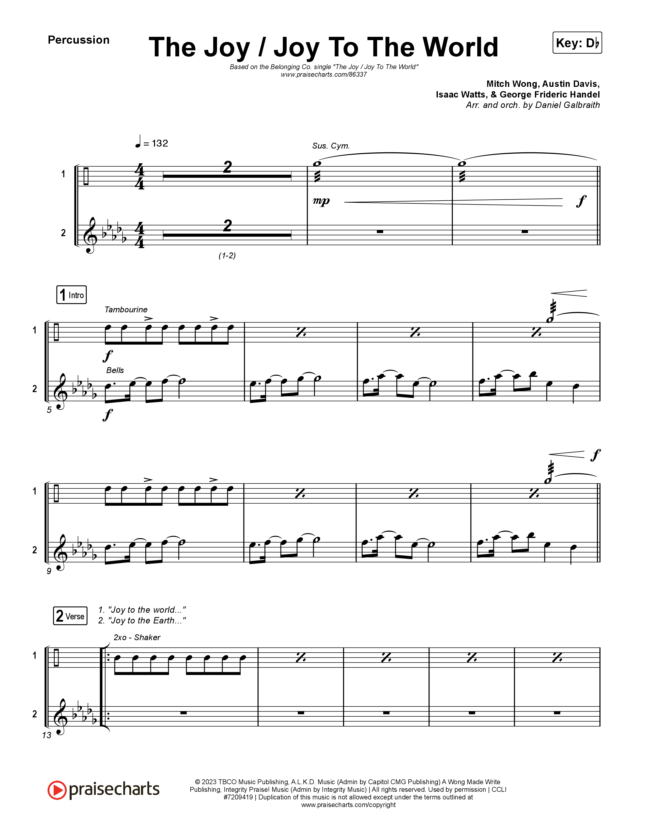 The Joy / Joy To The World Percussion (The Belonging Co / David Dennis)