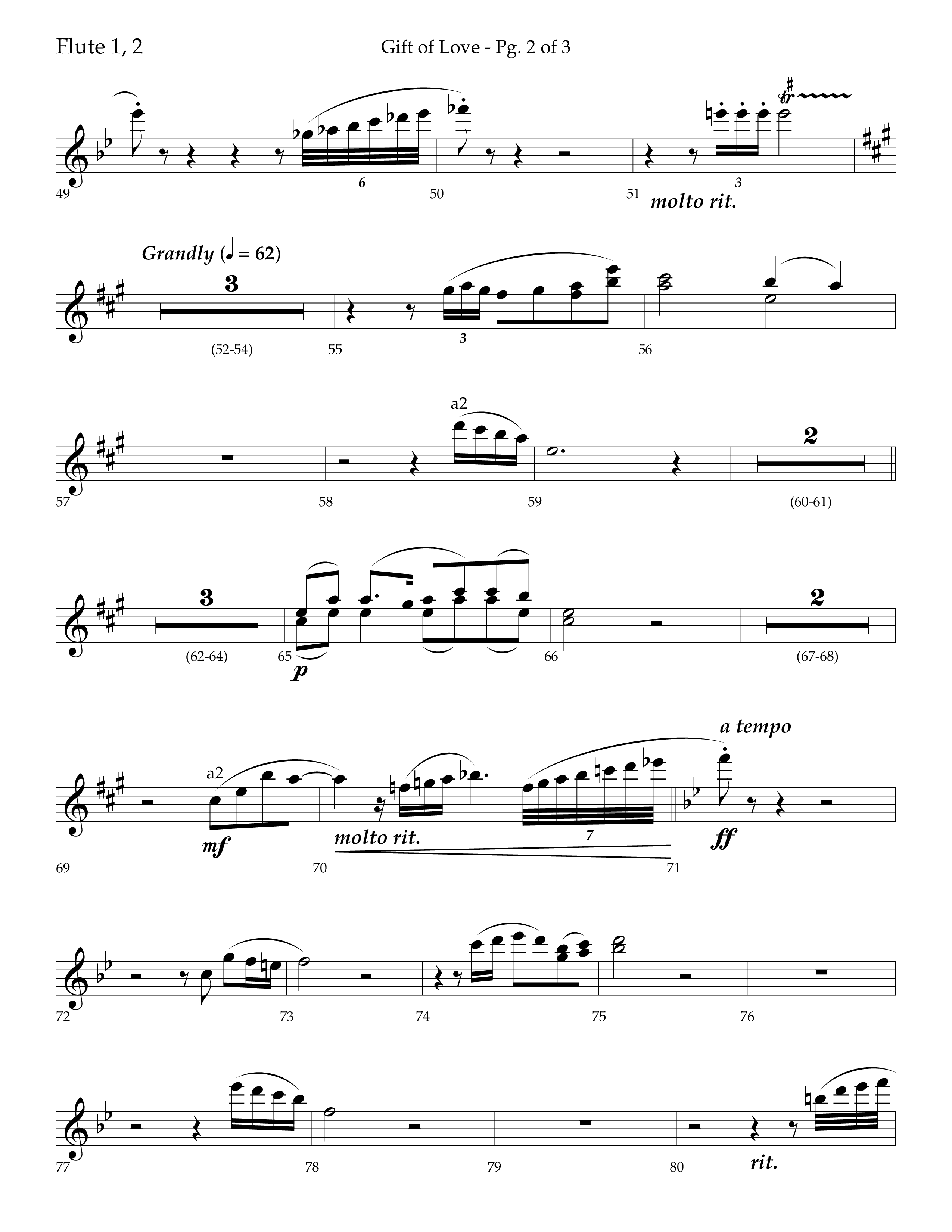 Gift Of Love (Choral Anthem SATB) Flute 1/2 (Lifeway Choral / Arr. Bradley Knight)
