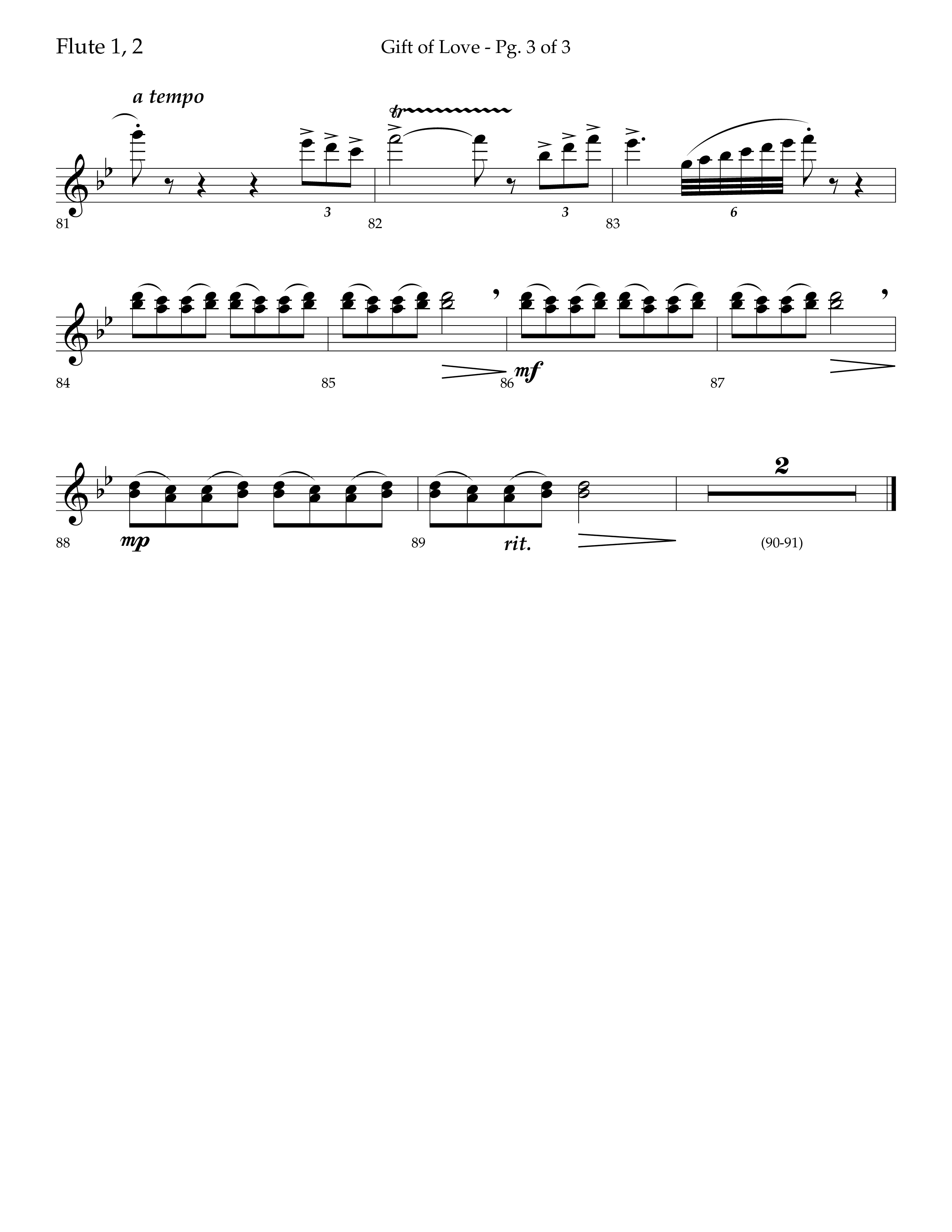 Gift Of Love (Choral Anthem SATB) Flute 1/2 (Lifeway Choral / Arr. Bradley Knight)
