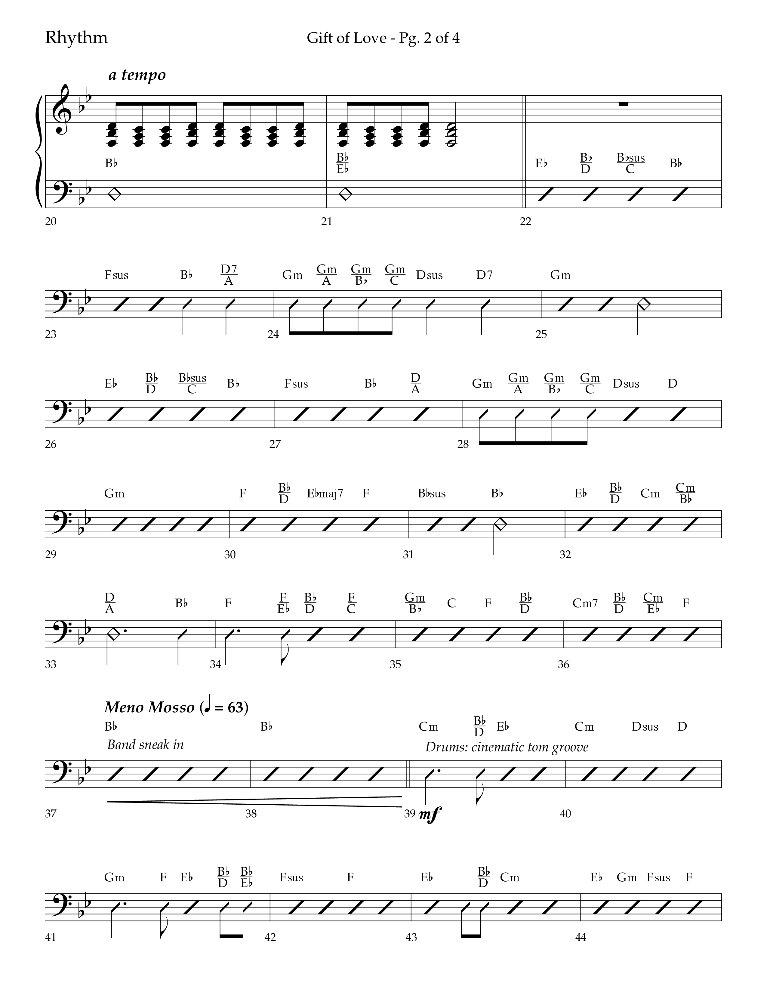 Gift Of Love (Choral Anthem SATB) Rhythm Chart (Lifeway Choral / Arr. Bradley Knight)