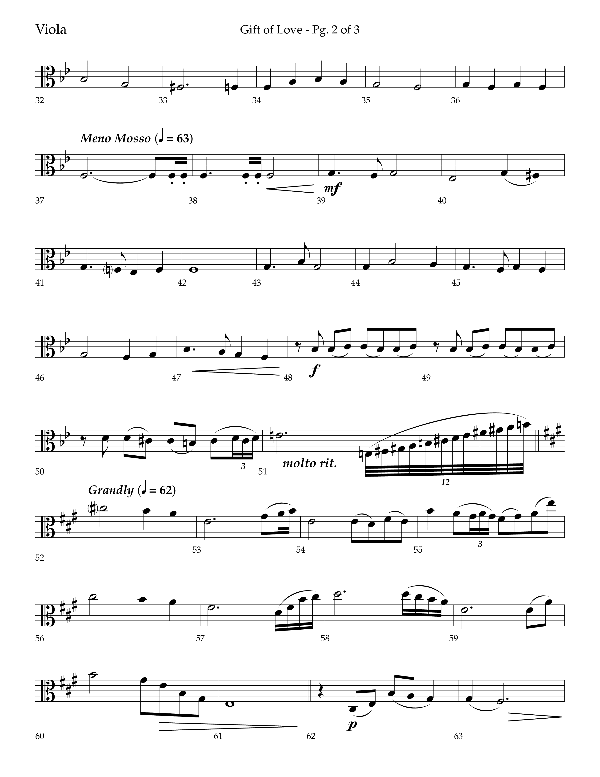 Gift Of Love (Choral Anthem SATB) Viola (Lifeway Choral / Arr. Bradley Knight)
