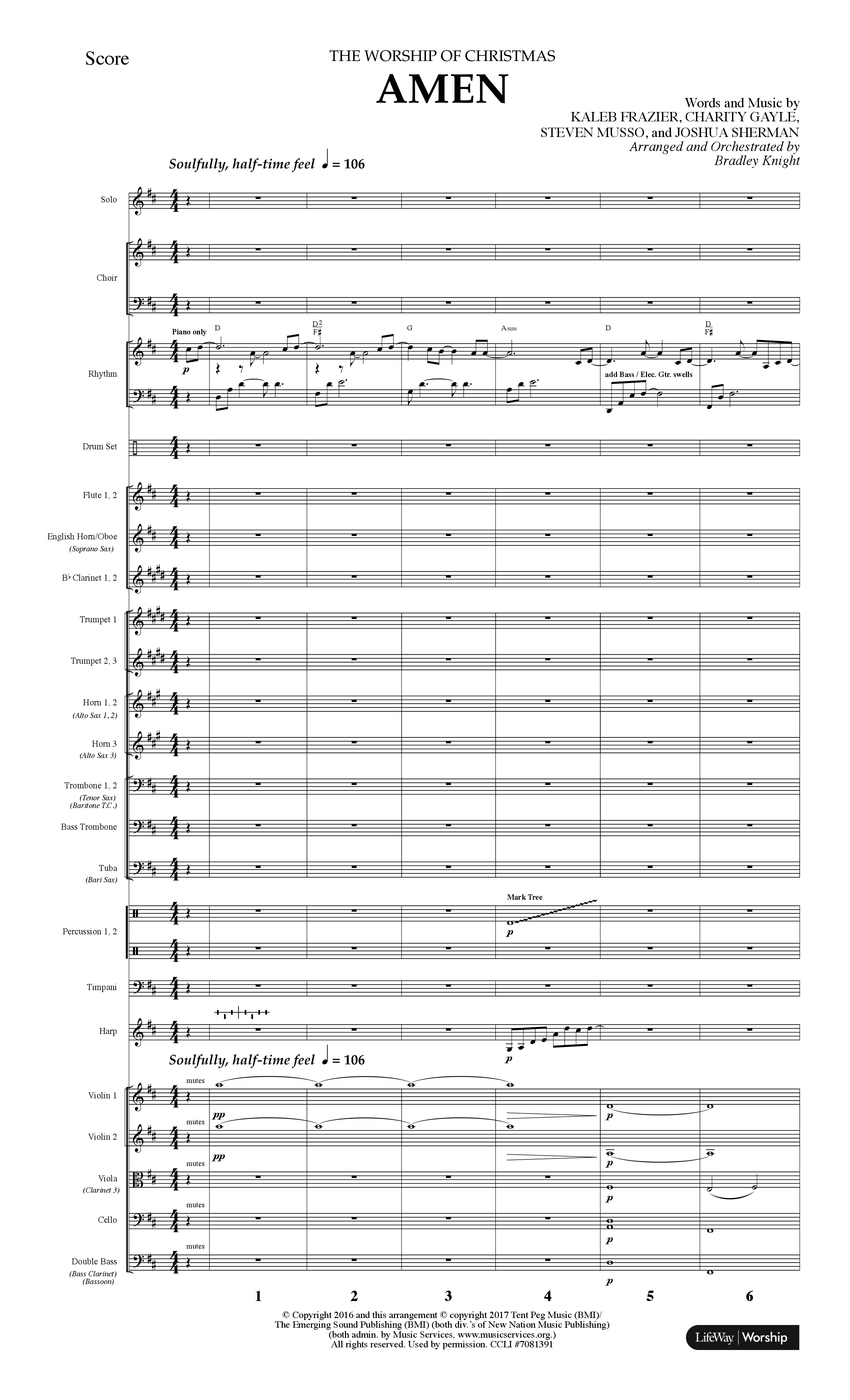 Amen (Choral Anthem SATB) Conductor's Score (Lifeway Choral / Arr. Bradley Knight)