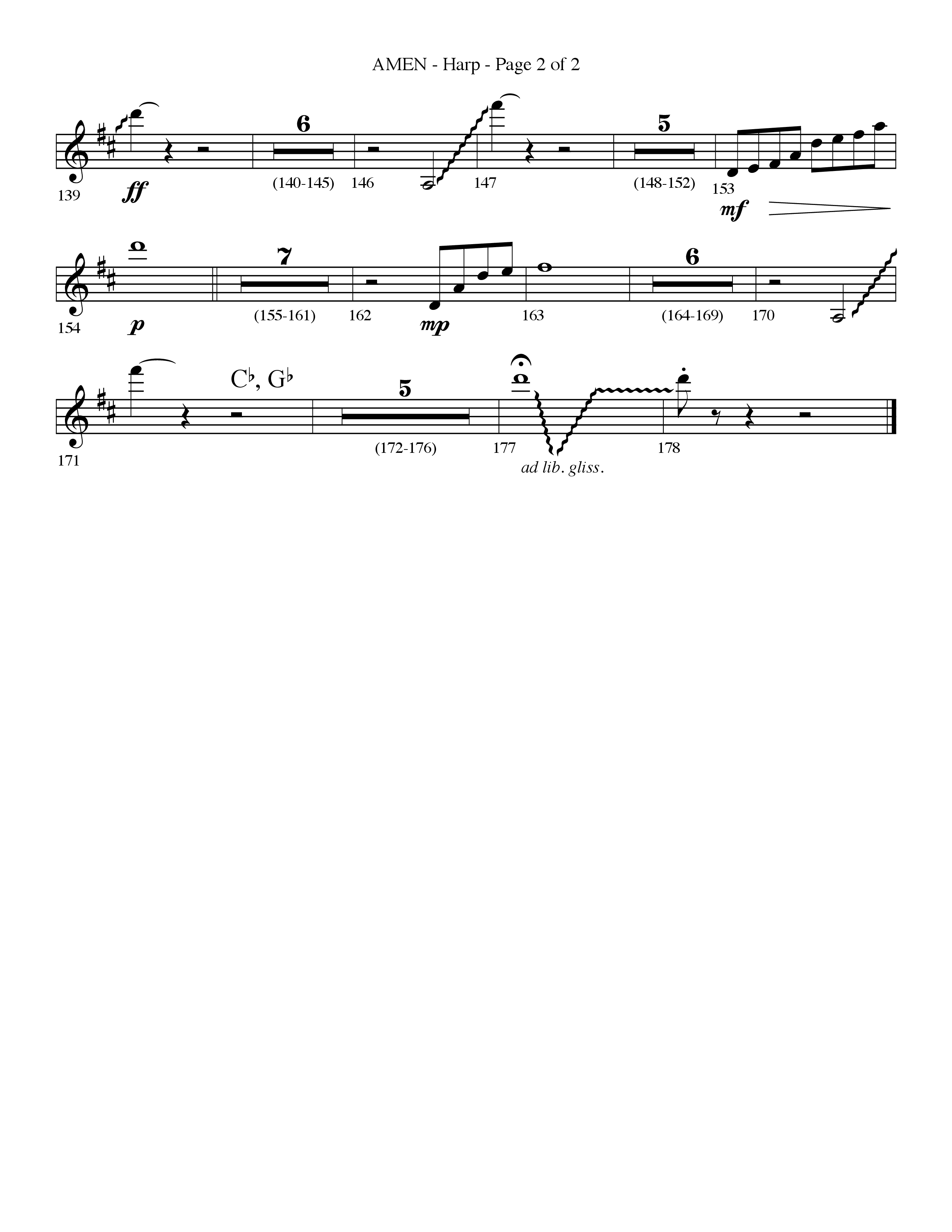 Amen (Choral Anthem SATB) Harp (Lifeway Choral / Arr. Bradley Knight)
