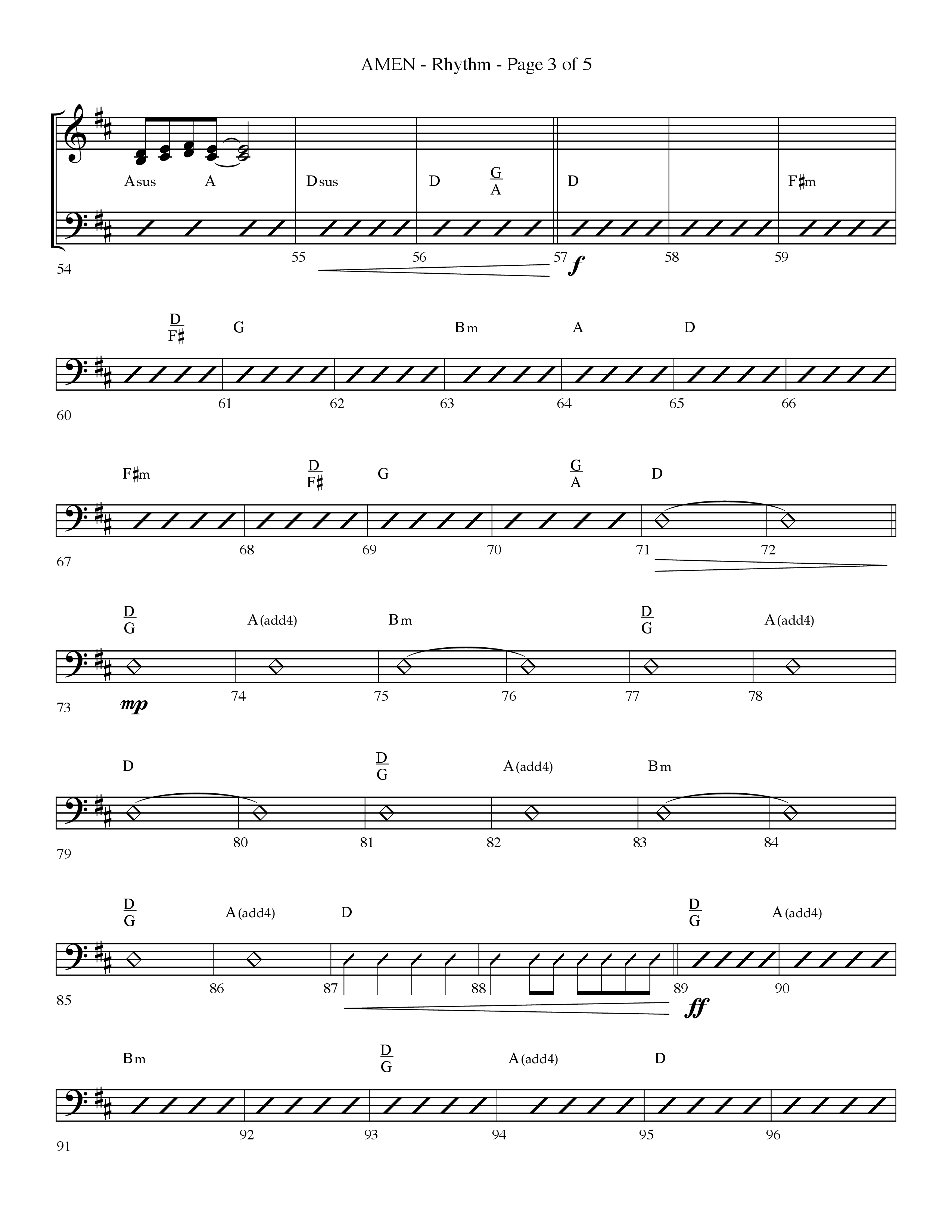 Amen (Choral Anthem SATB) Rhythm Chart (Lifeway Choral / Arr. Bradley Knight)