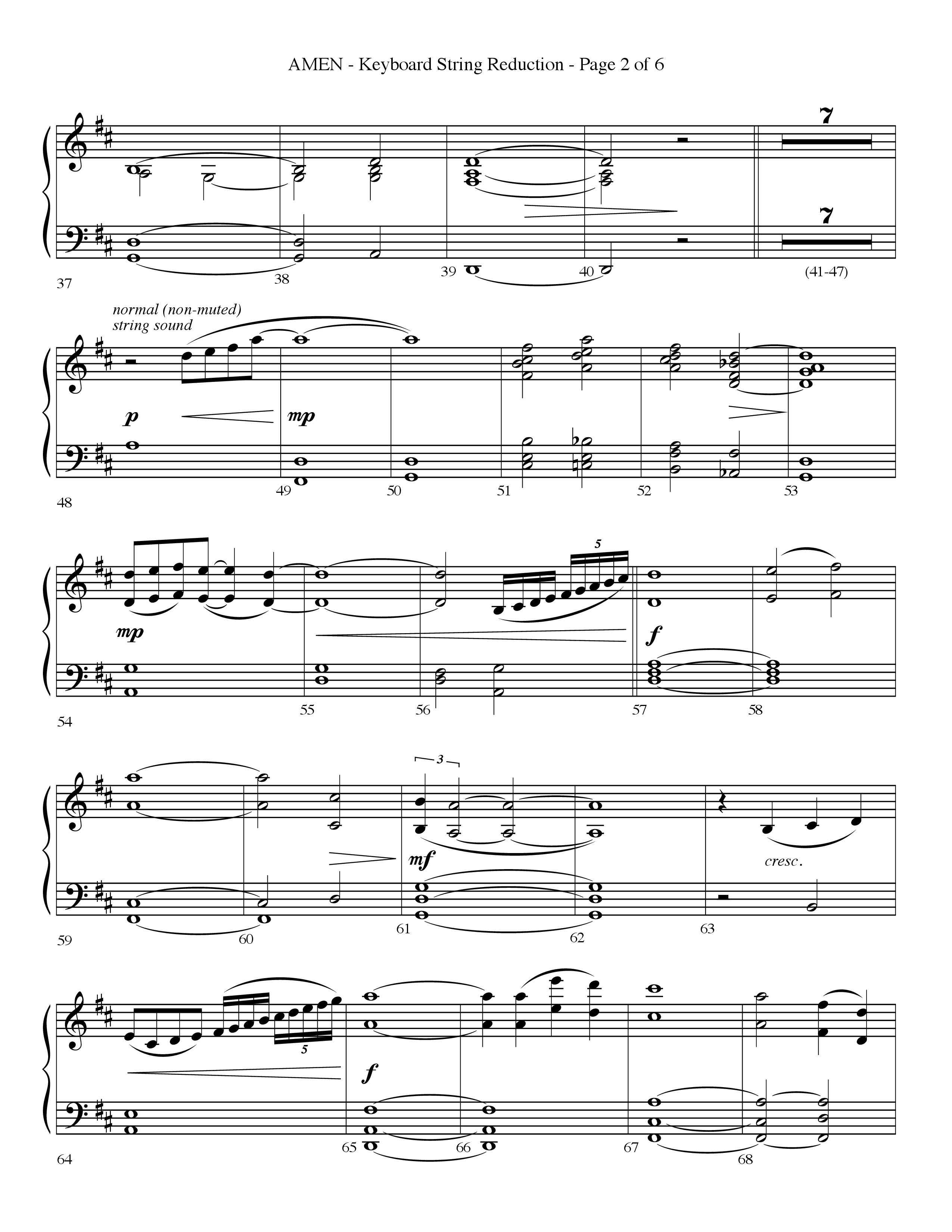 Amen (Choral Anthem SATB) String Reduction (Lifeway Choral / Arr. Bradley Knight)