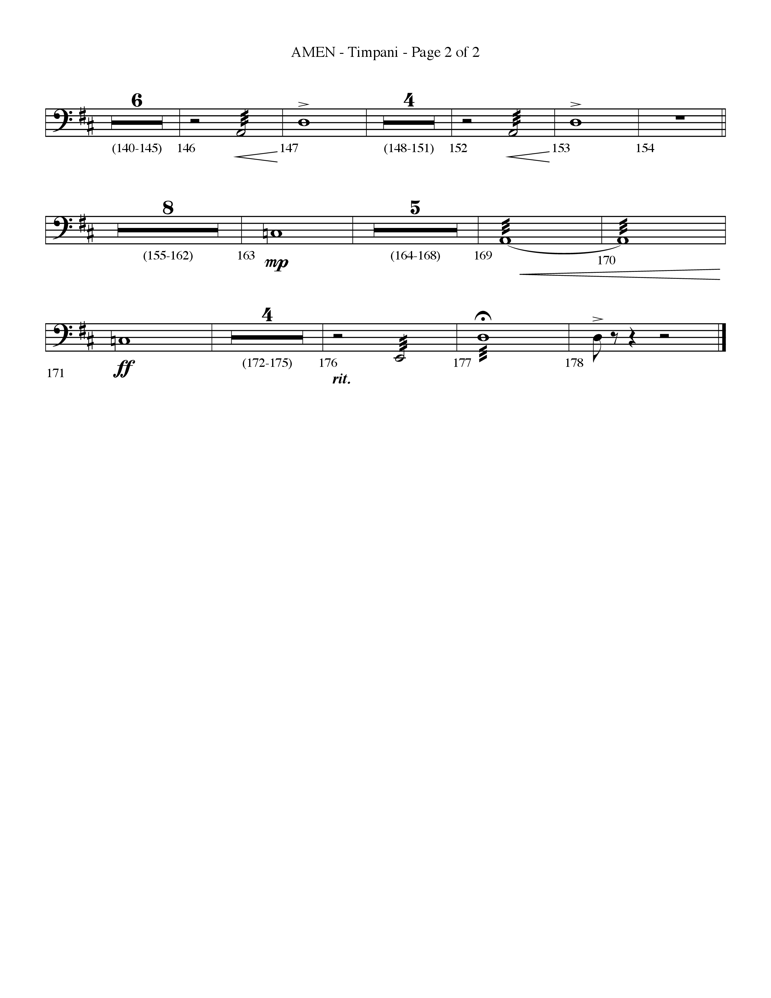 Amen (Choral Anthem SATB) Timpani (Lifeway Choral / Arr. Bradley Knight)