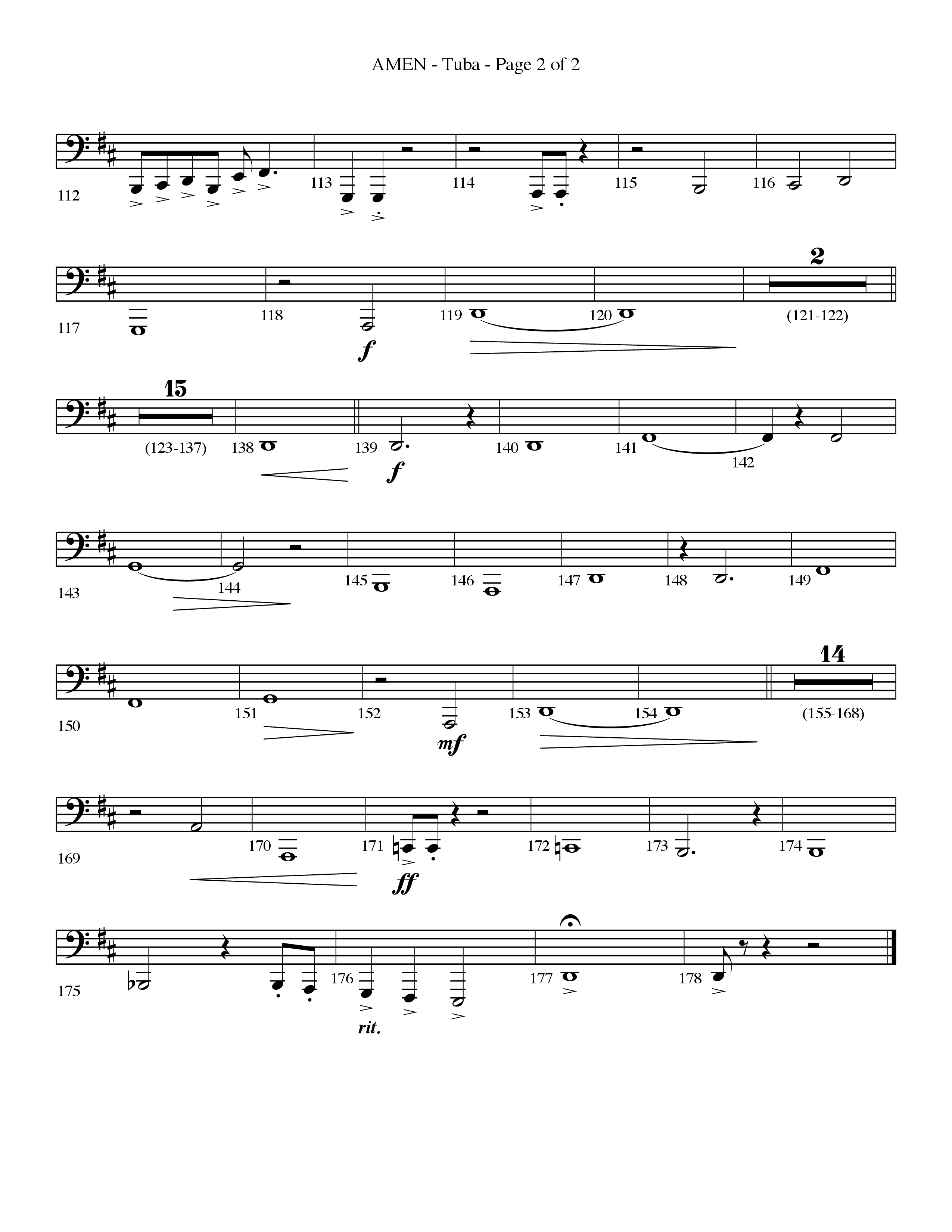 Amen (Choral Anthem SATB) Tuba (Lifeway Choral / Arr. Bradley Knight)