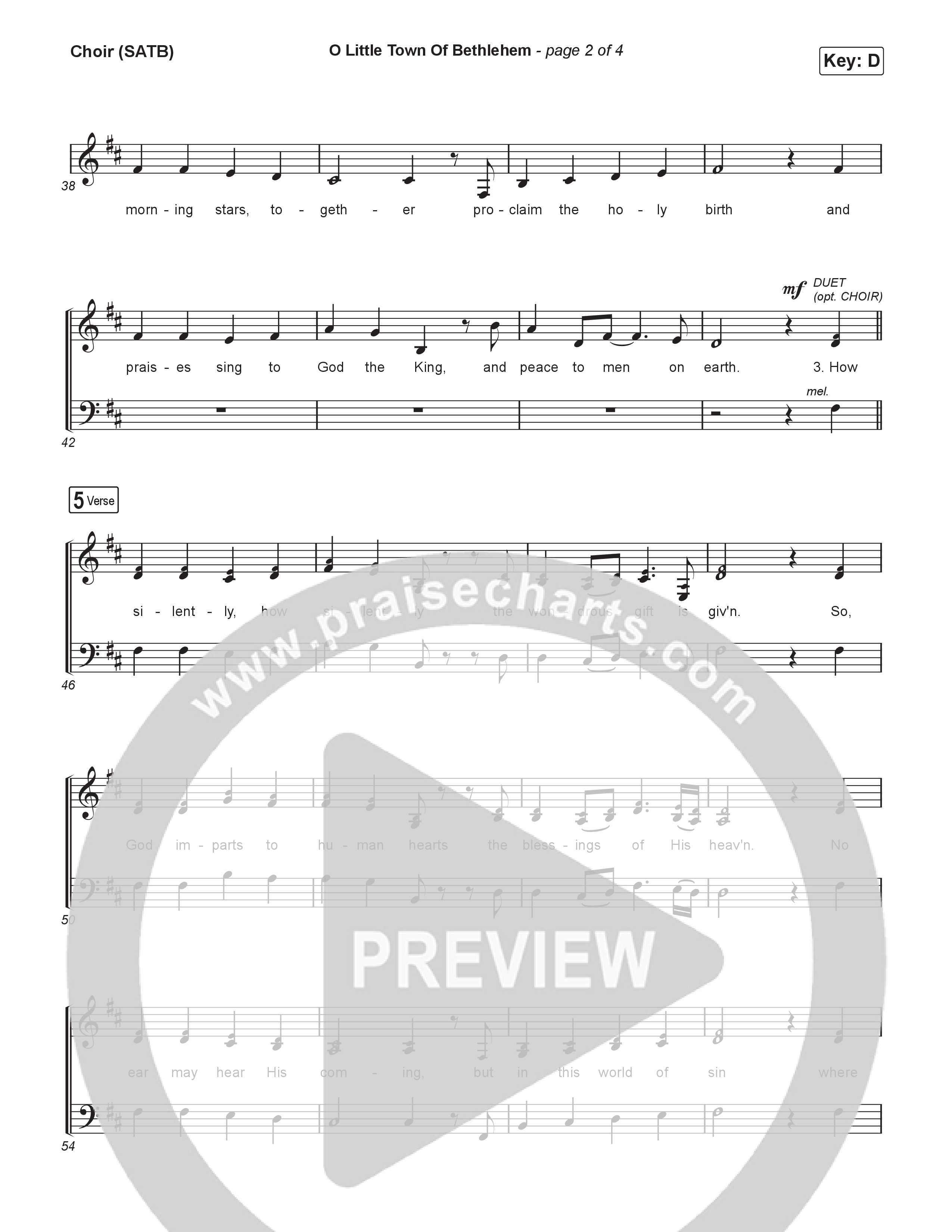 O Little Town of Bethlehem Choir Sheet (SATB) (Journey Worship Co)