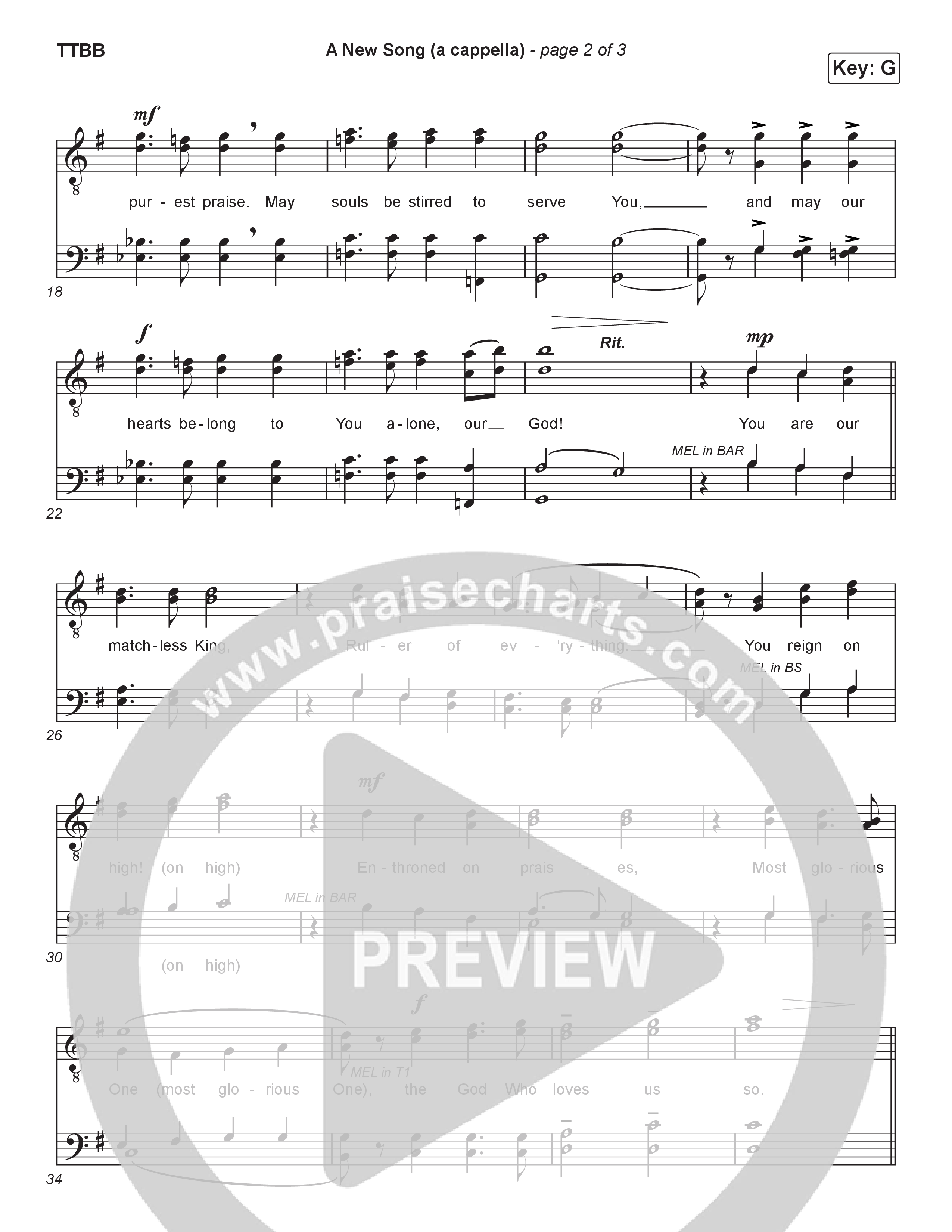 A New Song (Choral Anthem) Choir Sheet (TTBB) (Brad Henderson)