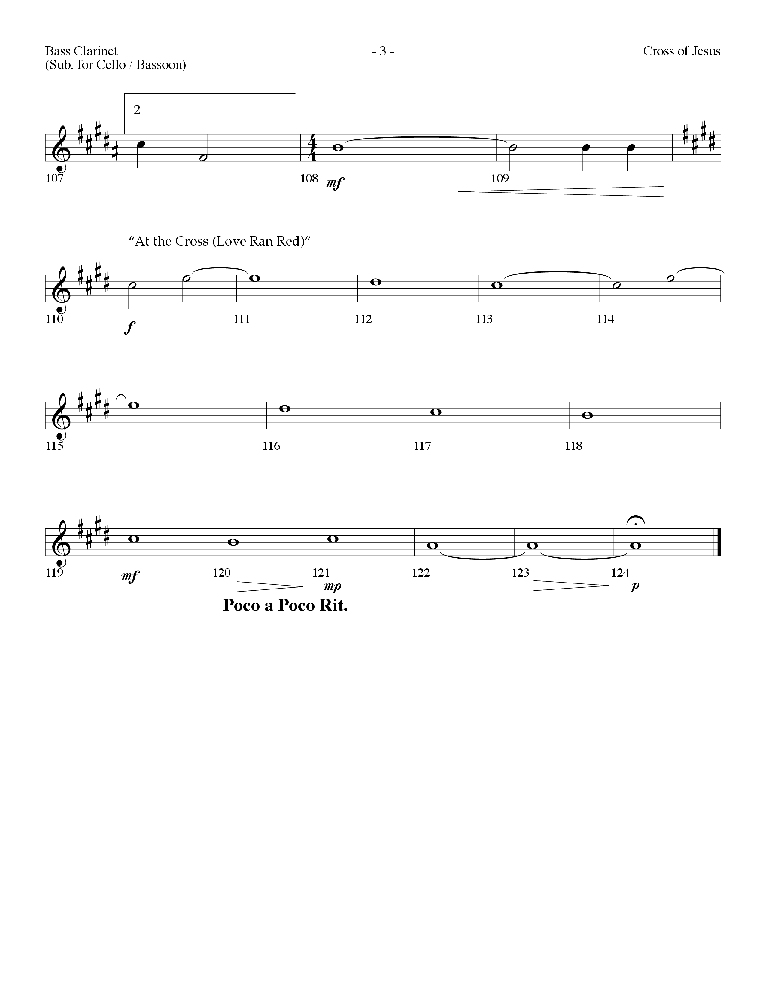 Cross Of Jesus Medley (Choral Anthem SATB) Bass Clarinet (Lifeway Choral / Arr. Dennis Allen)