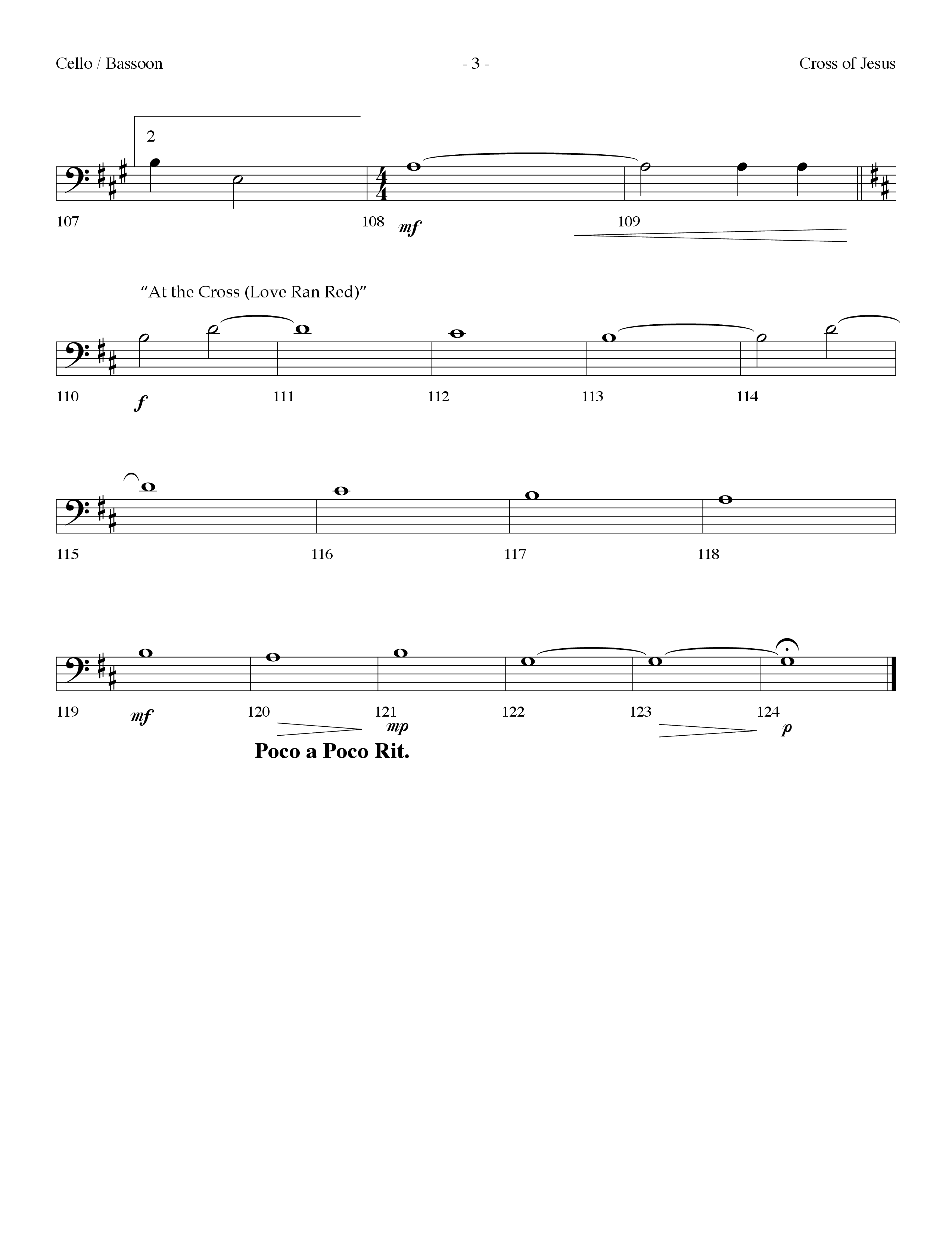 Cross Of Jesus Medley (Choral Anthem SATB) Cello (Lifeway Choral / Arr. Dennis Allen)