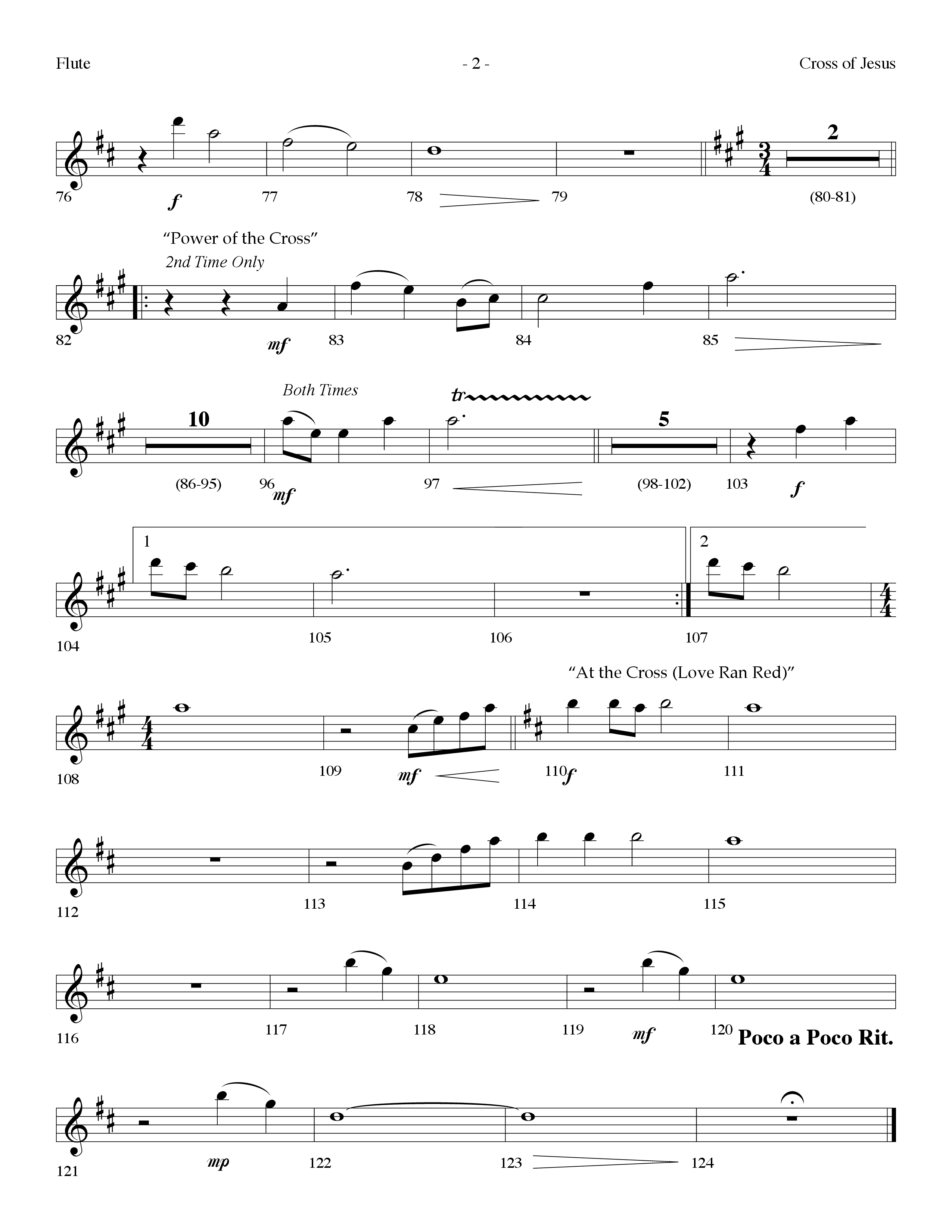 Cross Of Jesus Medley (Choral Anthem SATB) Flute (Lifeway Choral / Arr. Dennis Allen)