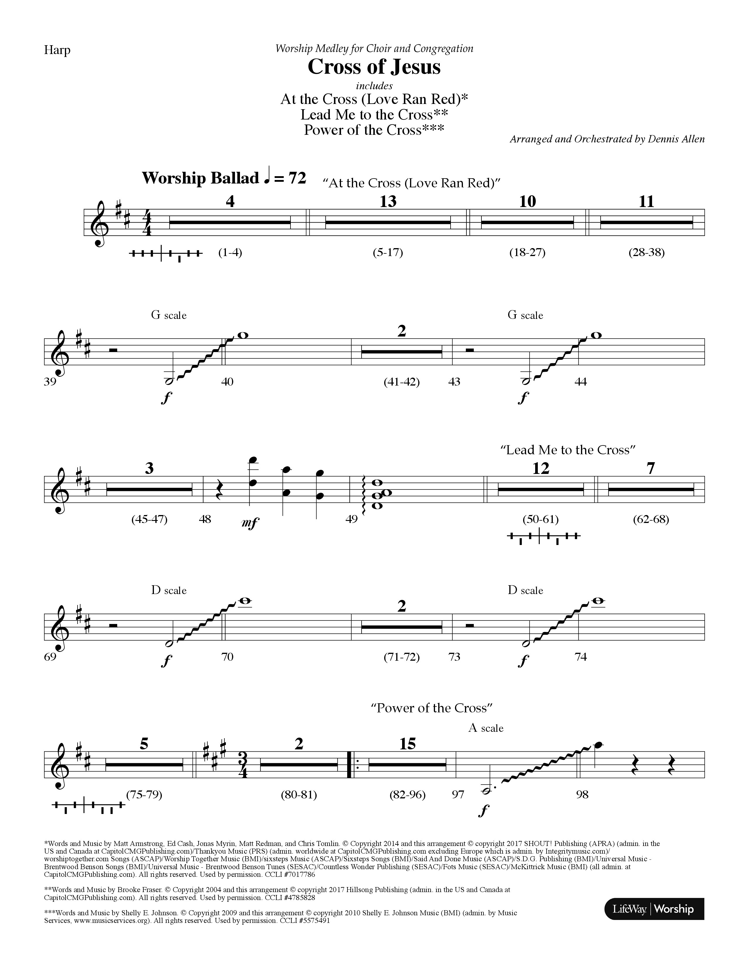 Cross Of Jesus Medley (Choral Anthem SATB) Harp (Lifeway Choral / Arr. Dennis Allen)