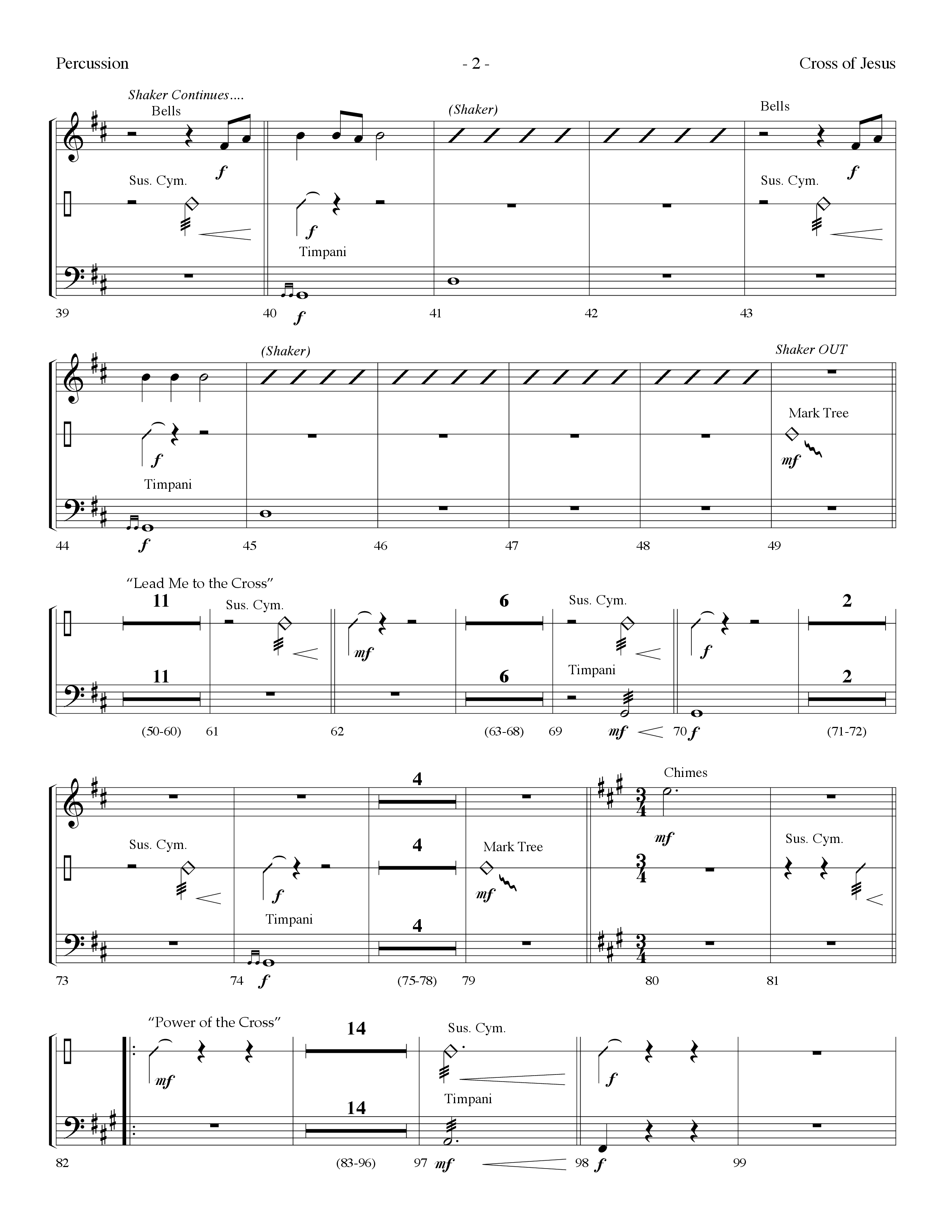 Cross Of Jesus Medley (Choral Anthem SATB) Percussion (Lifeway Choral / Arr. Dennis Allen)