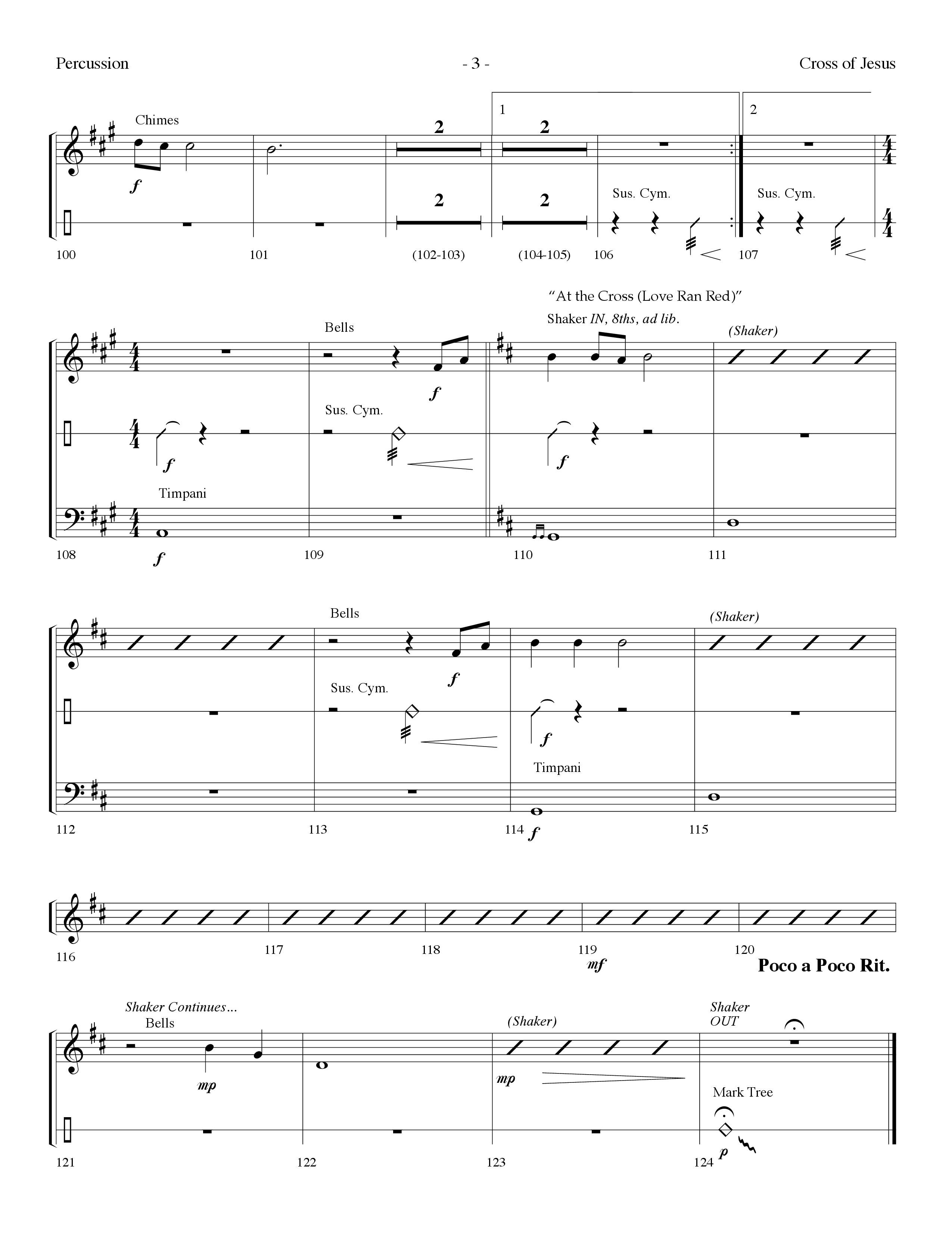 Cross Of Jesus Medley (Choral Anthem SATB) Percussion (Lifeway Choral / Arr. Dennis Allen)